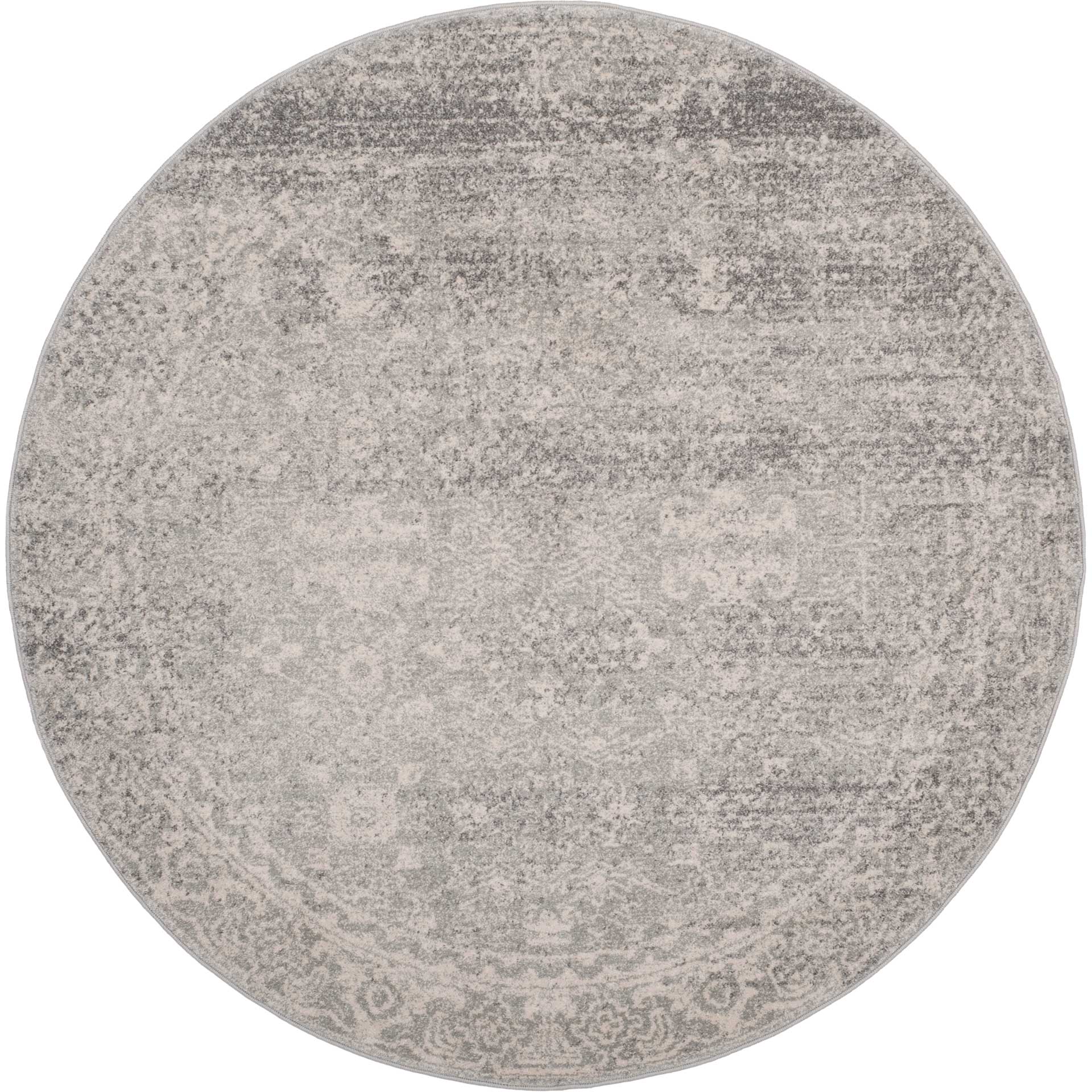 Evoke Vintage Silver/Ivory Round Rug - Image 2