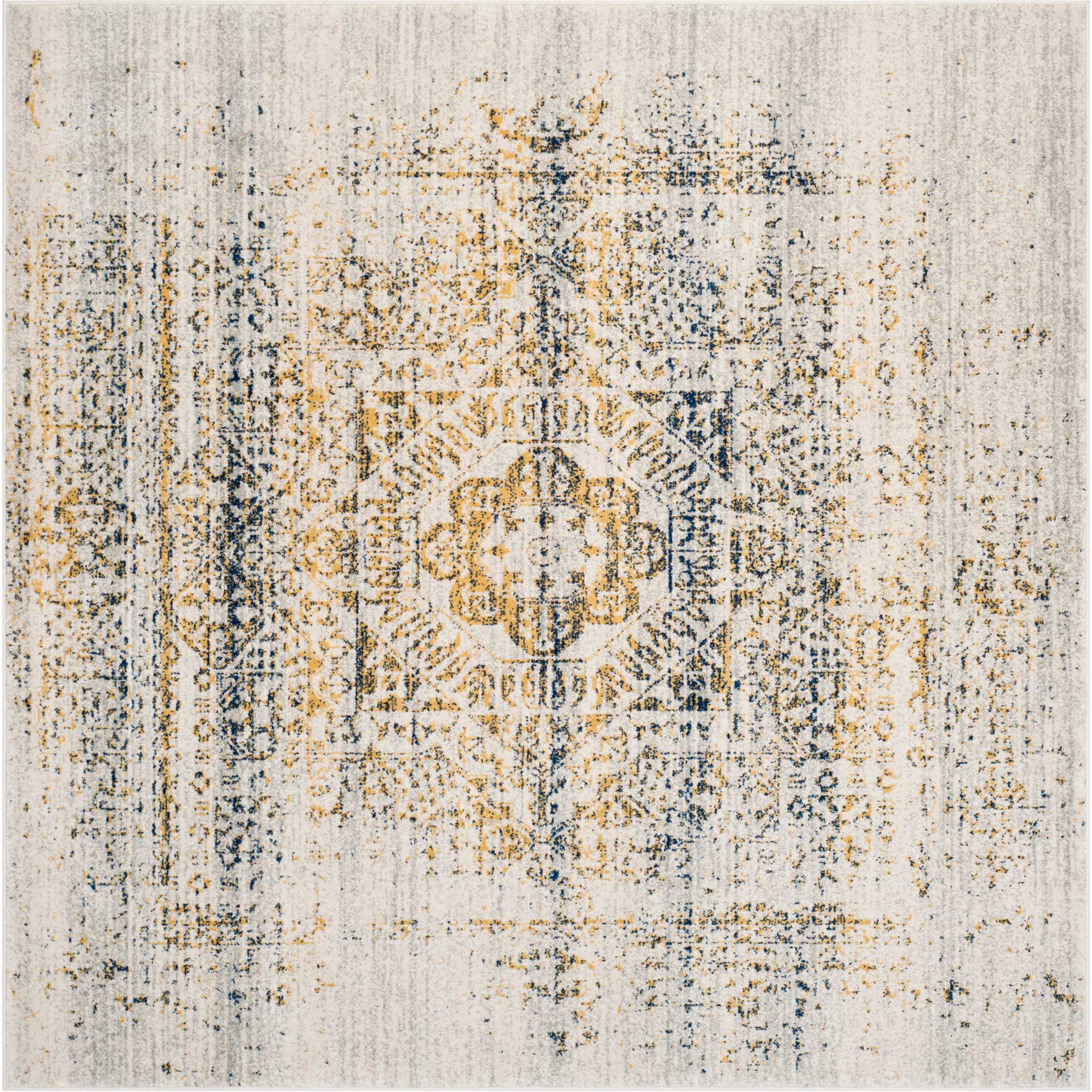 Evoke Washed Ivory/Blue Area Rug - Image 2