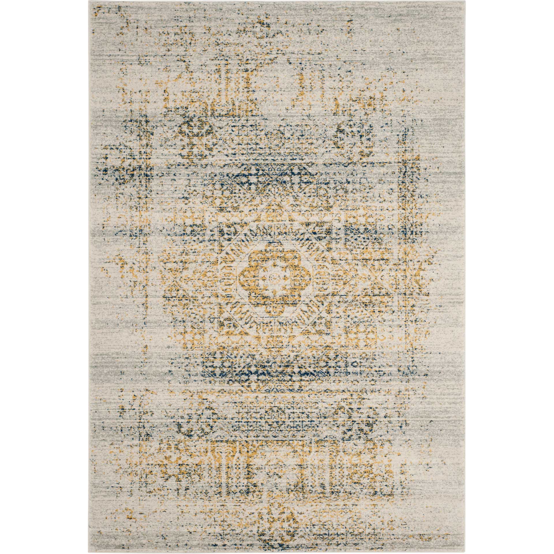 Evoke Washed Ivory/Blue Area Rug - Image 3