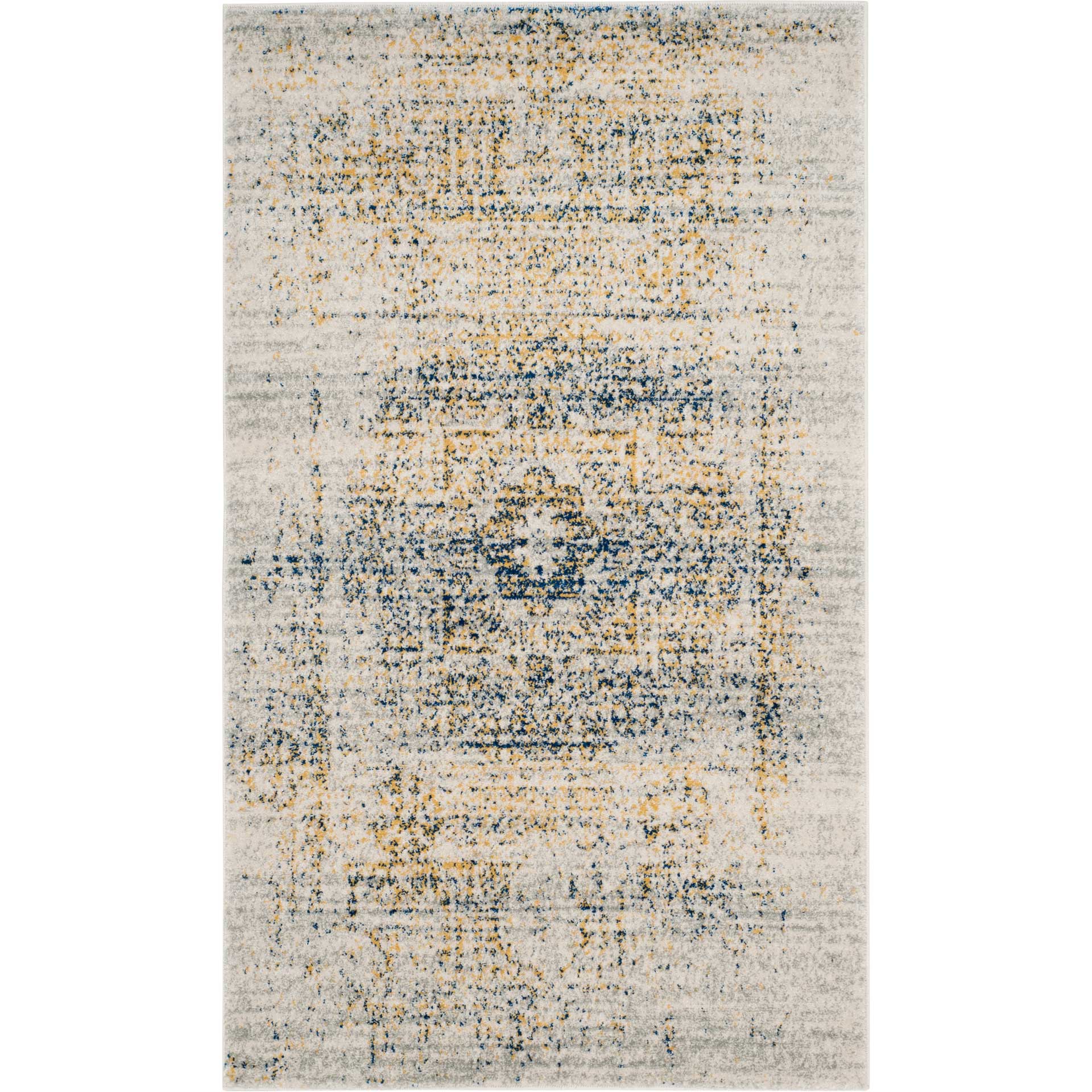Evoke Washed Ivory/Blue Area Rug - Image 4