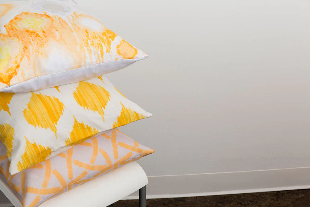 Exquisite in Ikat Sunflower/Ivory Pillow - Image 2