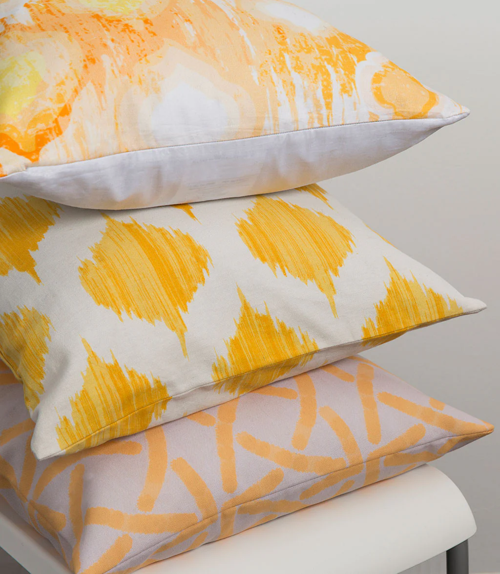 Exquisite in Ikat Sunflower/Ivory Pillow - Image 3