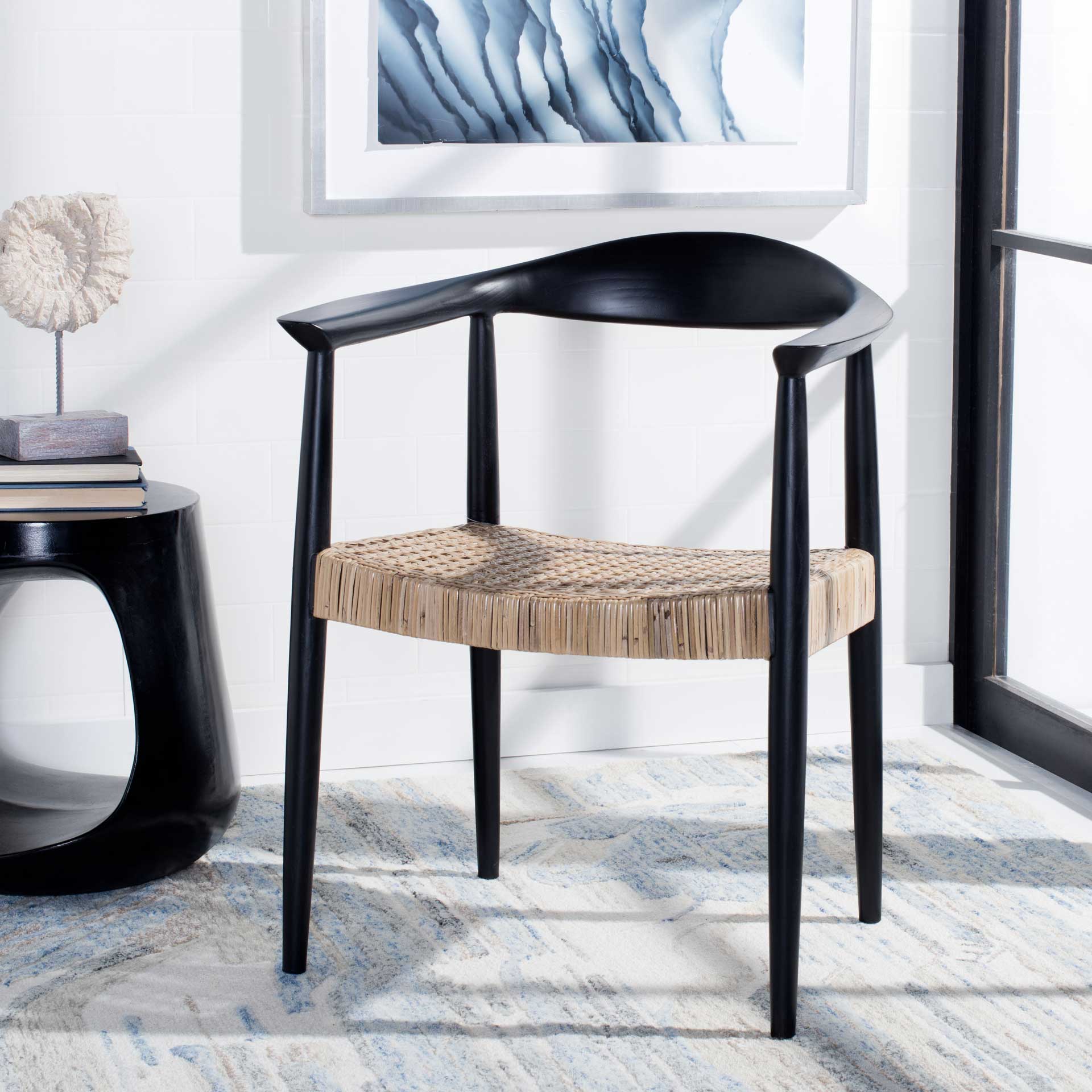 Eyab Rattan Peel Accent Chair Black/Natural - Image 4