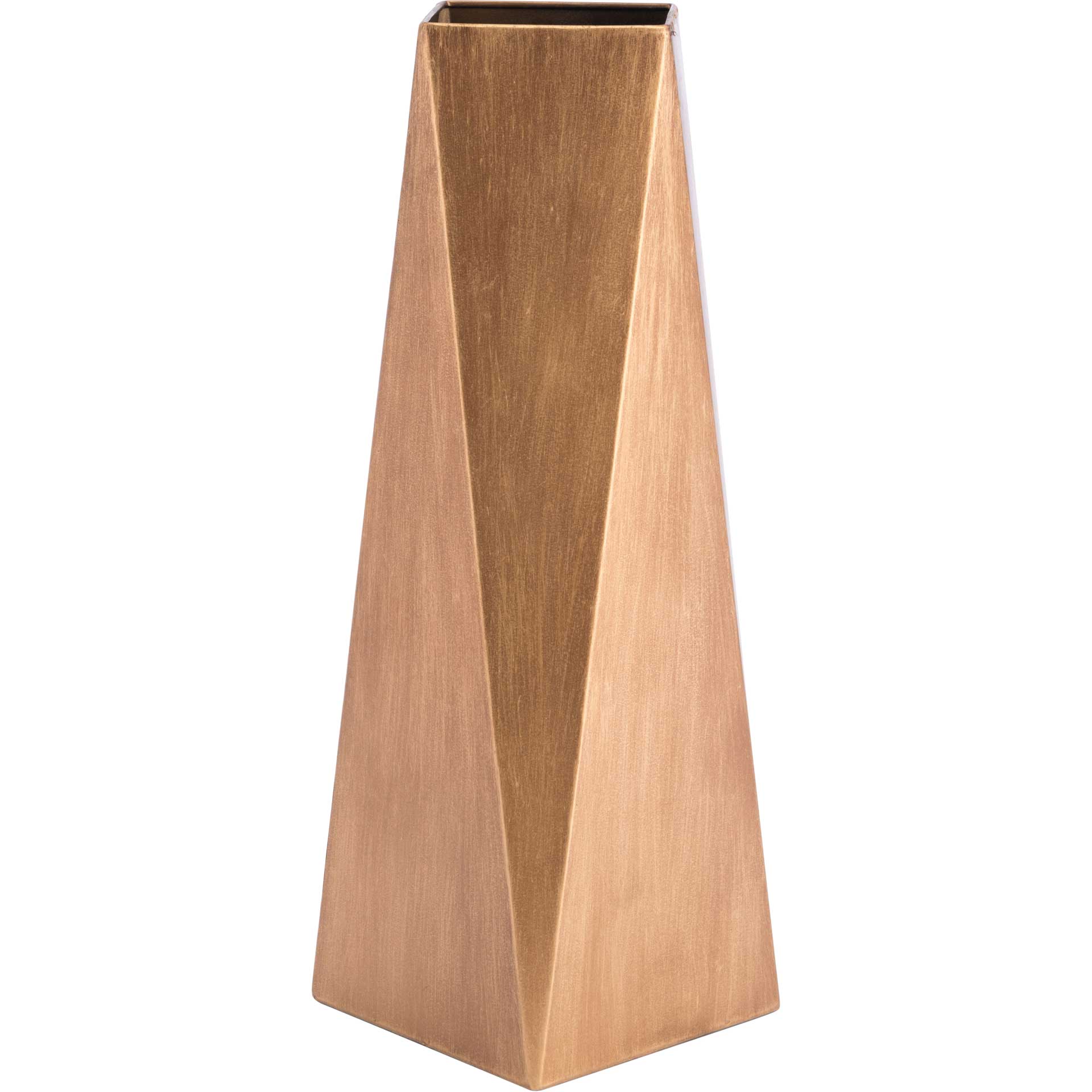 Faceted Metal Vase Gold - Image 3