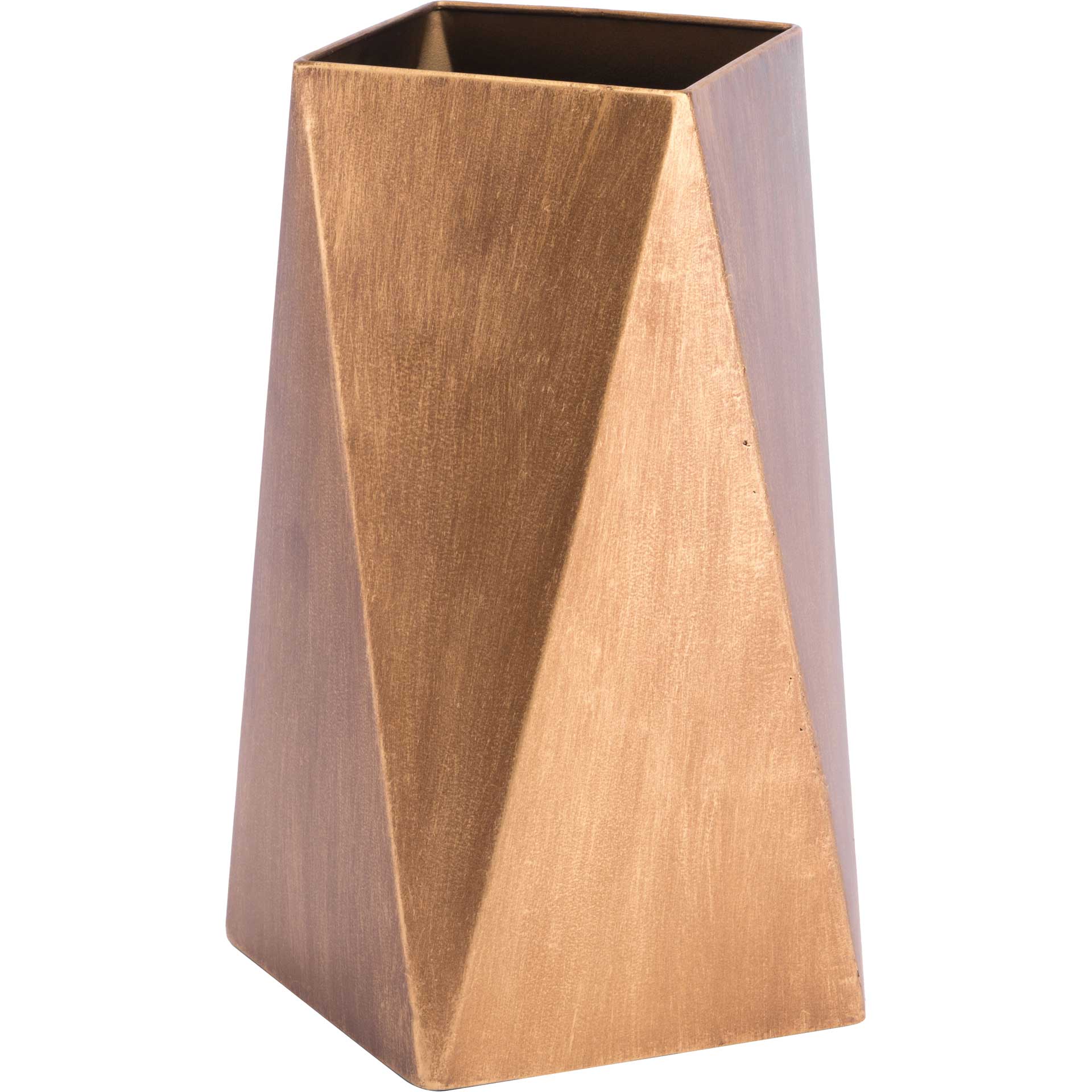 Faceted Metal Vase Gold - Image 4