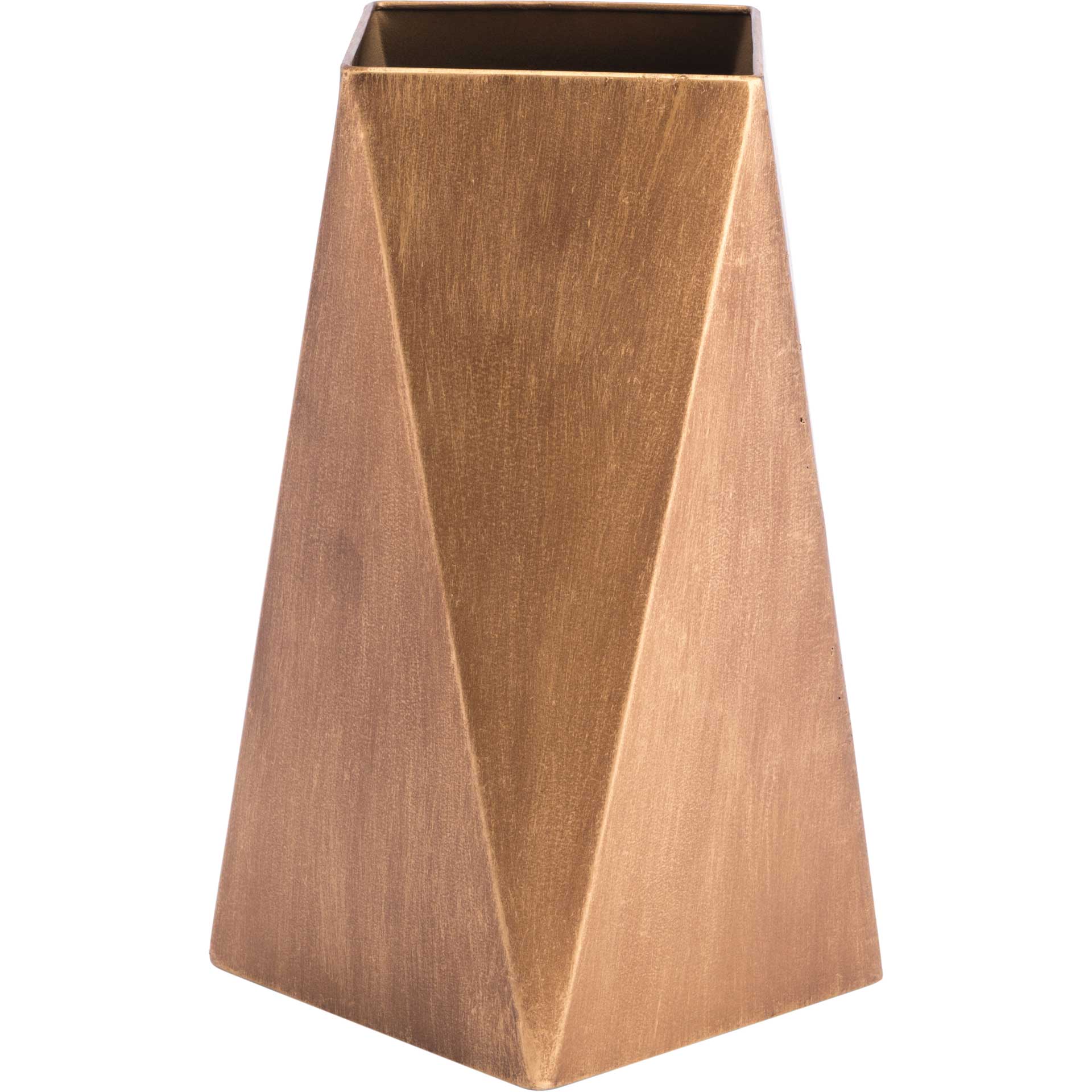 Faceted Metal Vase Gold - Image 6