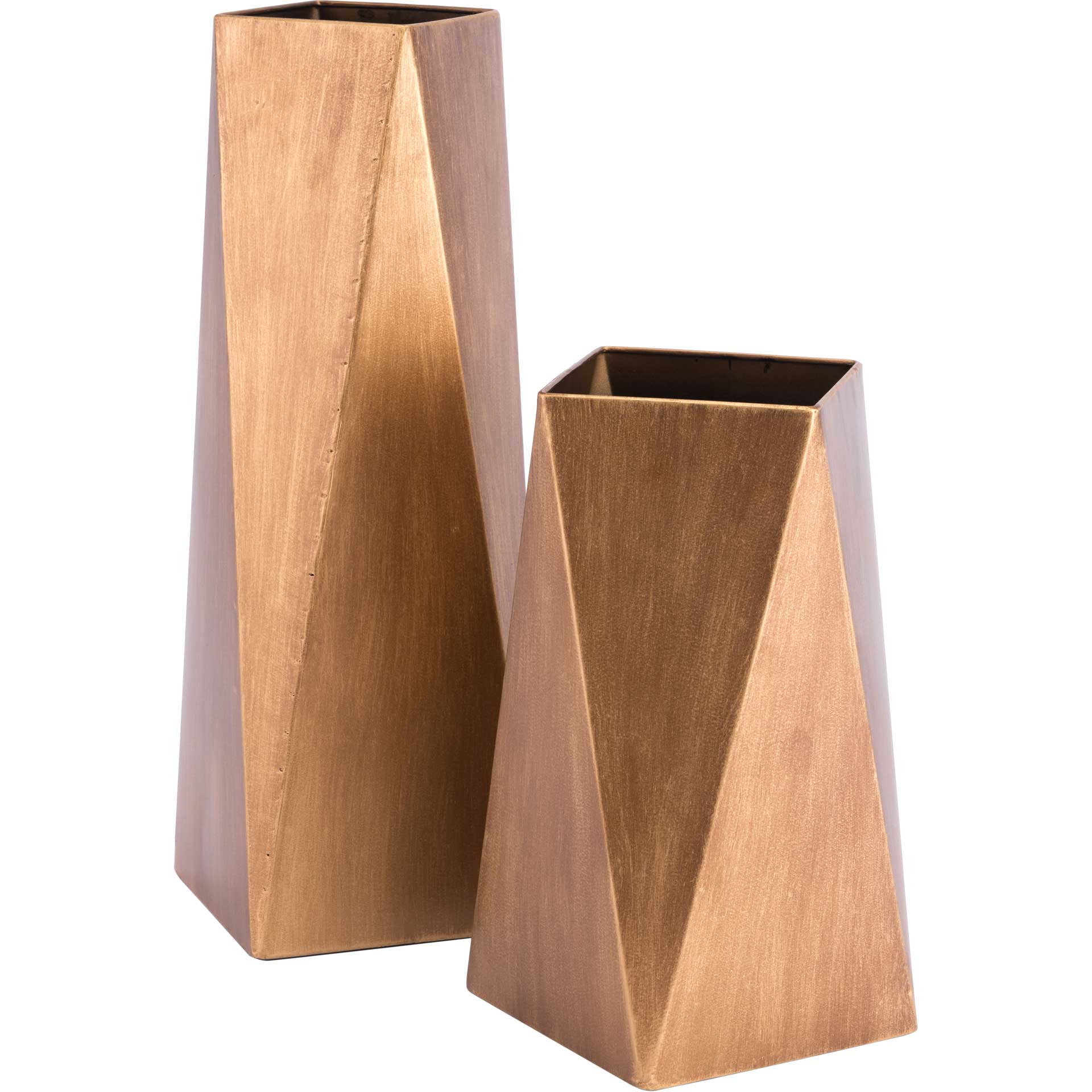 Faceted Metal Vase Gold - Image 7