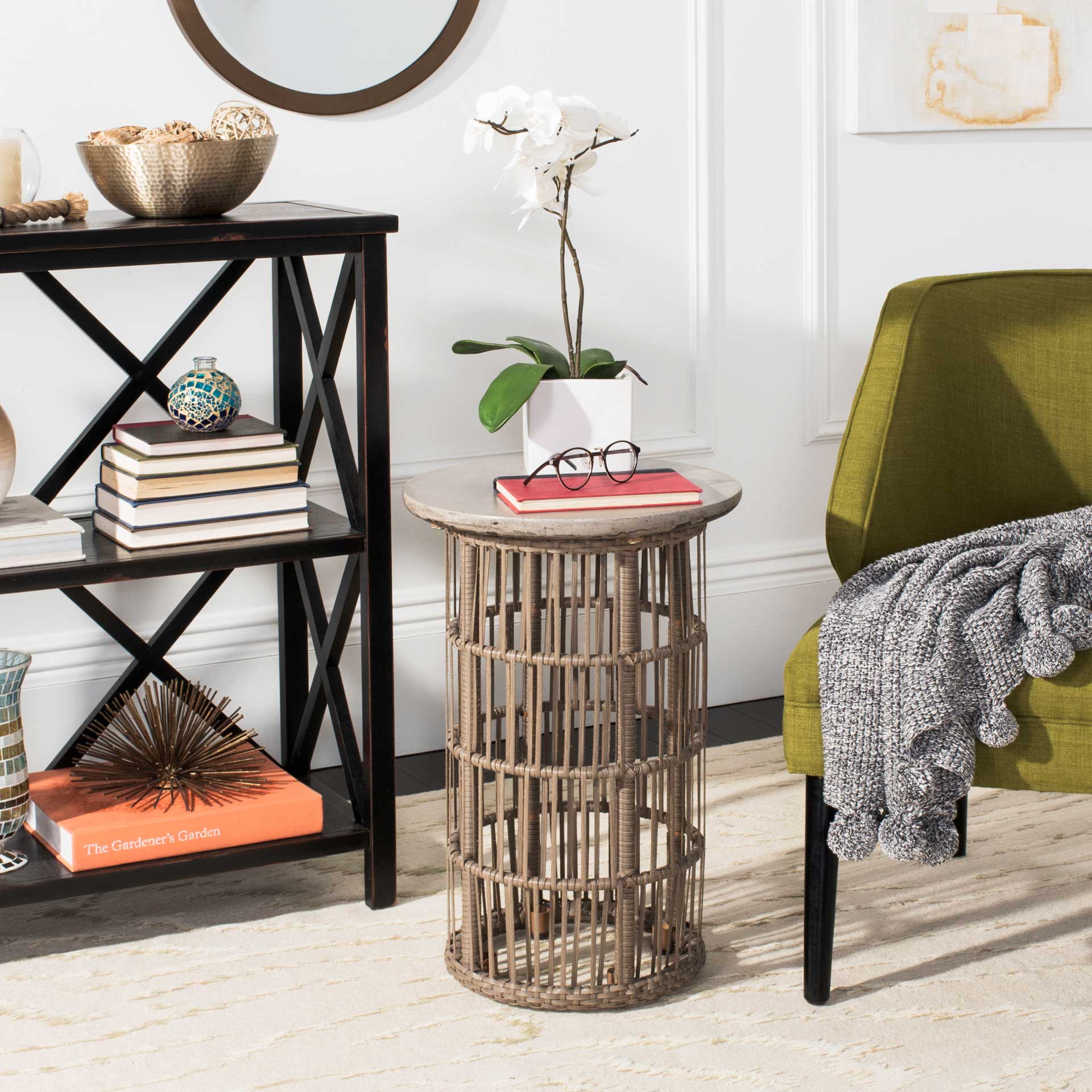 Fairmont Modern Concrete Side Table Dark Gray - Image 3