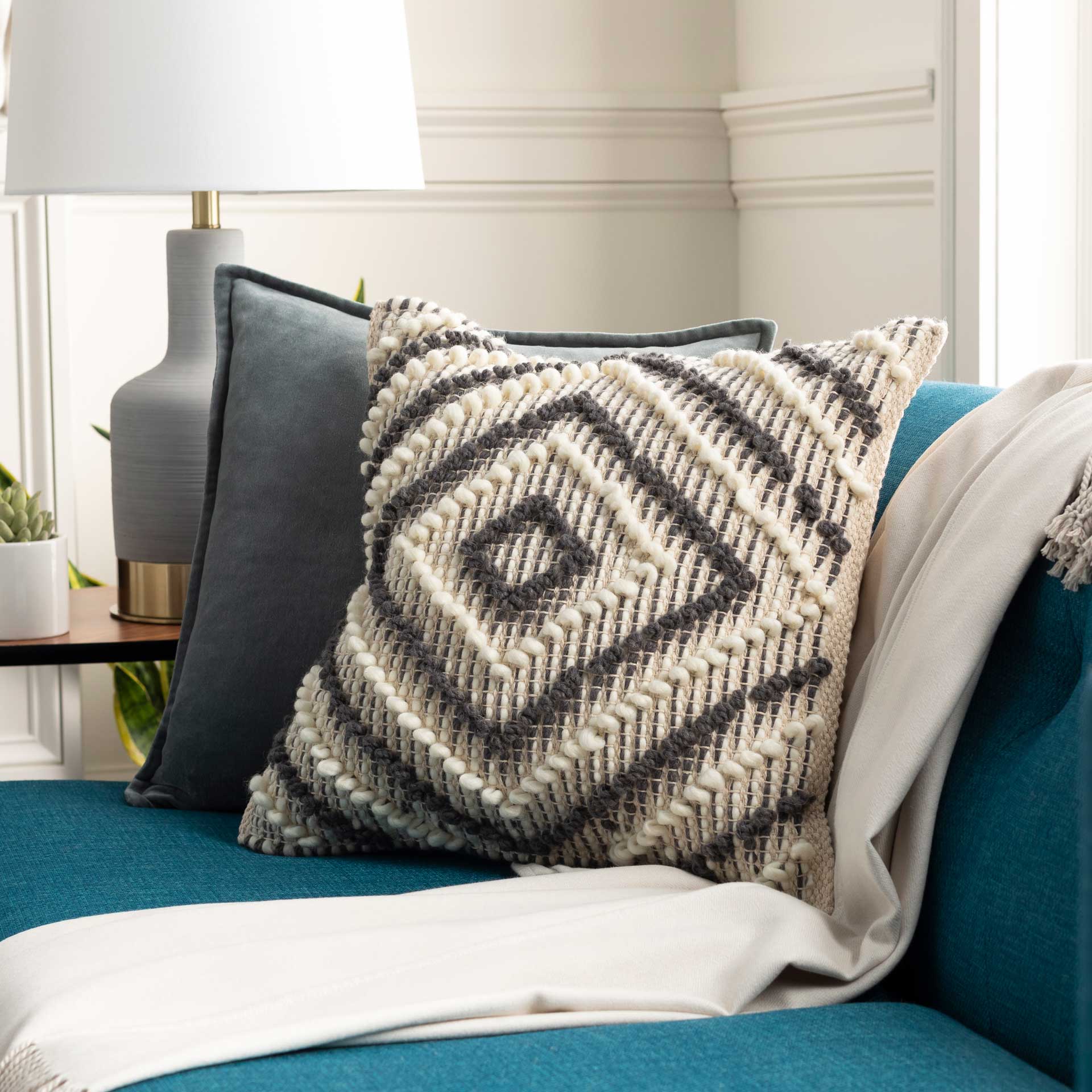 Faisal Pillow Cream/Khaki/Charcoal - Image 3