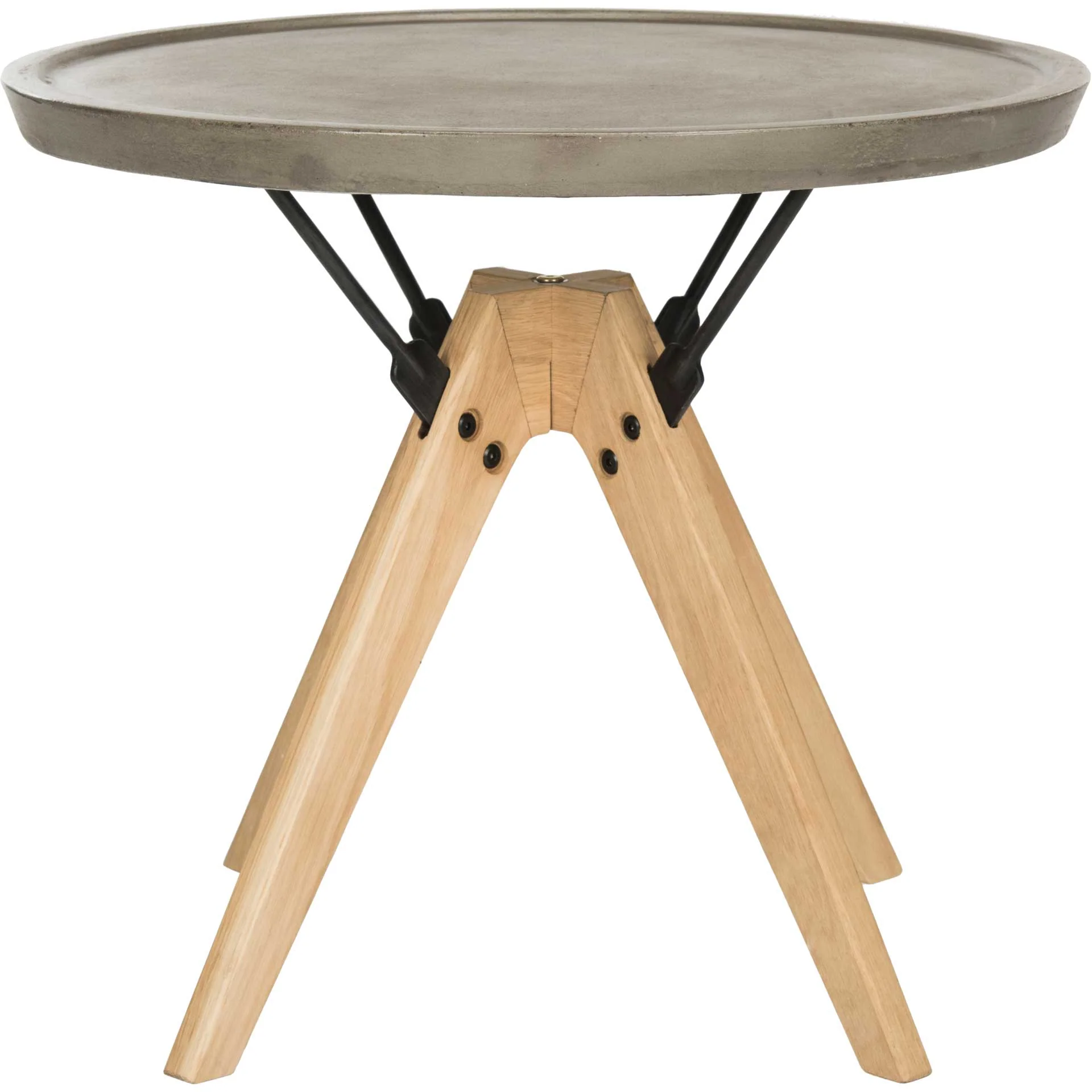 Farah Modern Concrete Side Table Dark Gray - Image 2