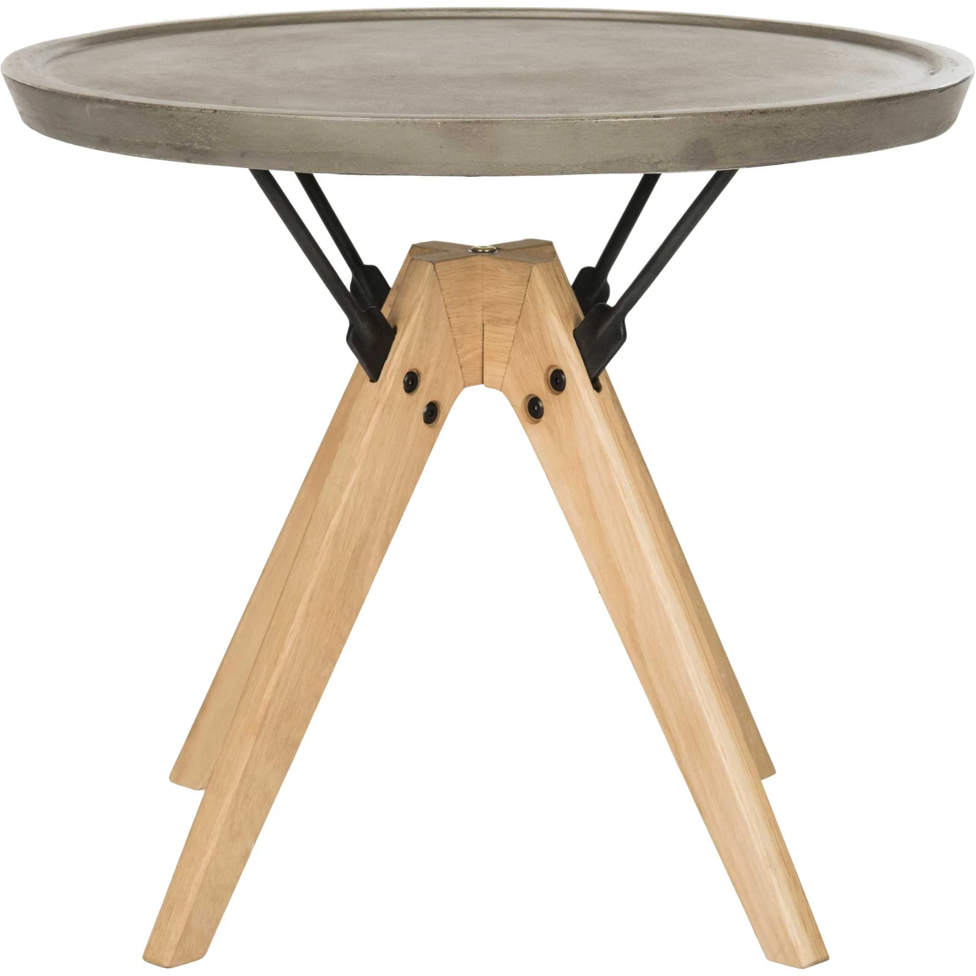 Farah Modern Concrete Side Table Dark Gray - Image 3