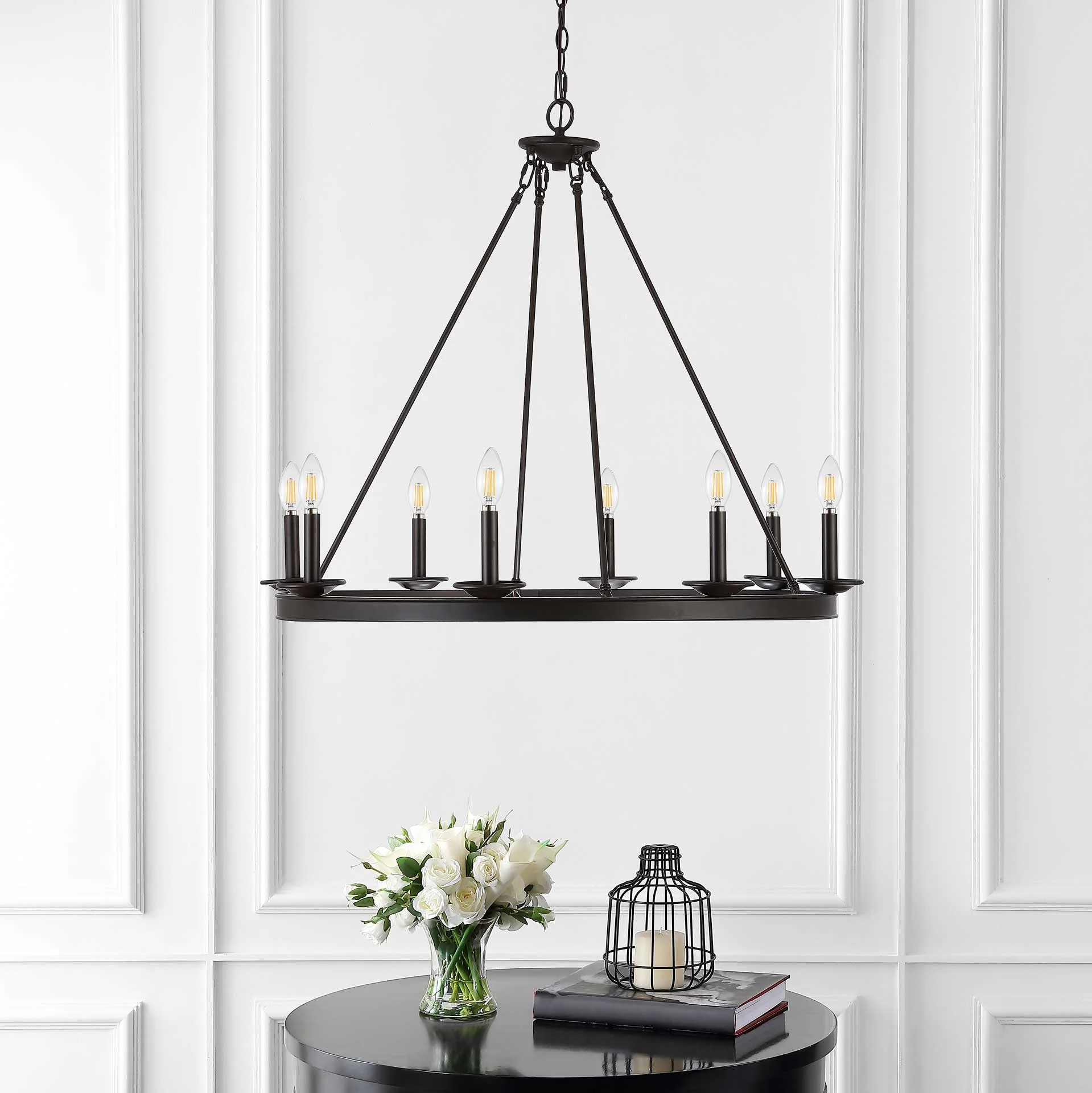 Faryn 8 Light Chandelier Bronze/Black - Image 3