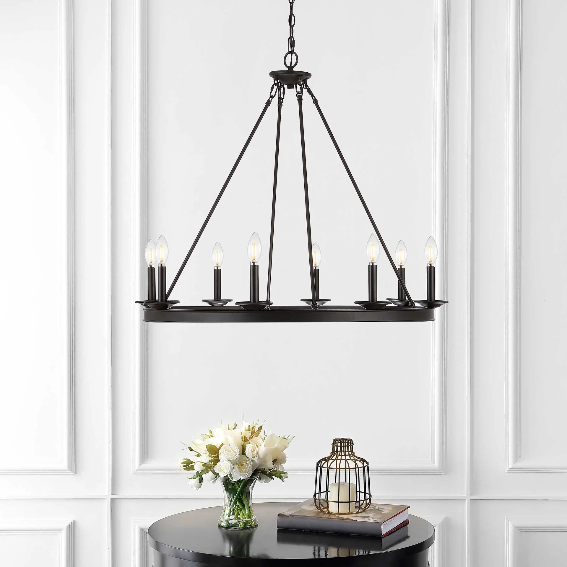 Faryn 8 Light Chandelier Bronze/Black - Image 4