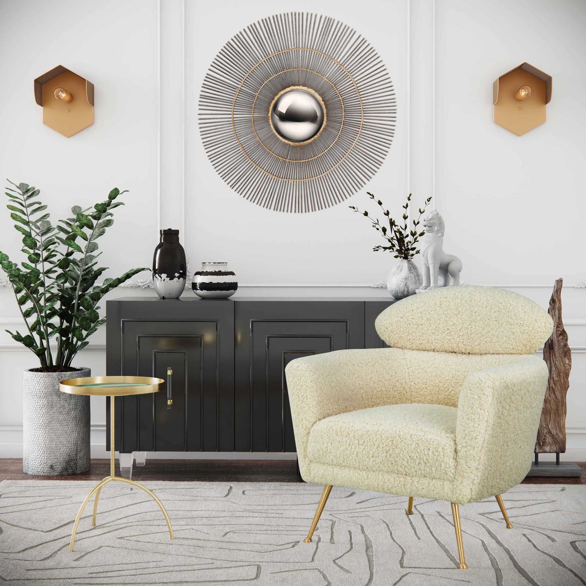 Faryn Lacquer Buffet Black - Image 9