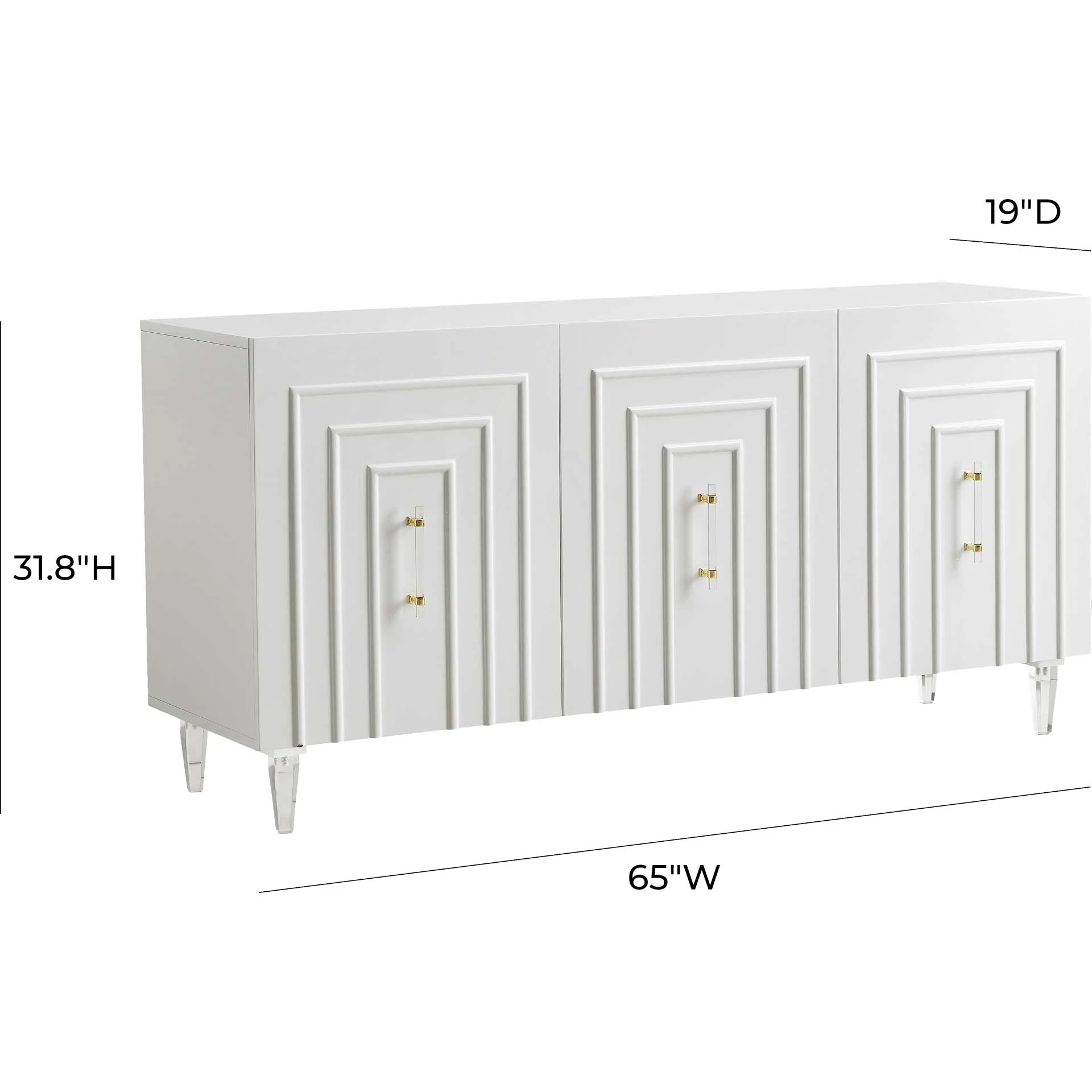 Faryn Lacquer Buffet White - Image 8