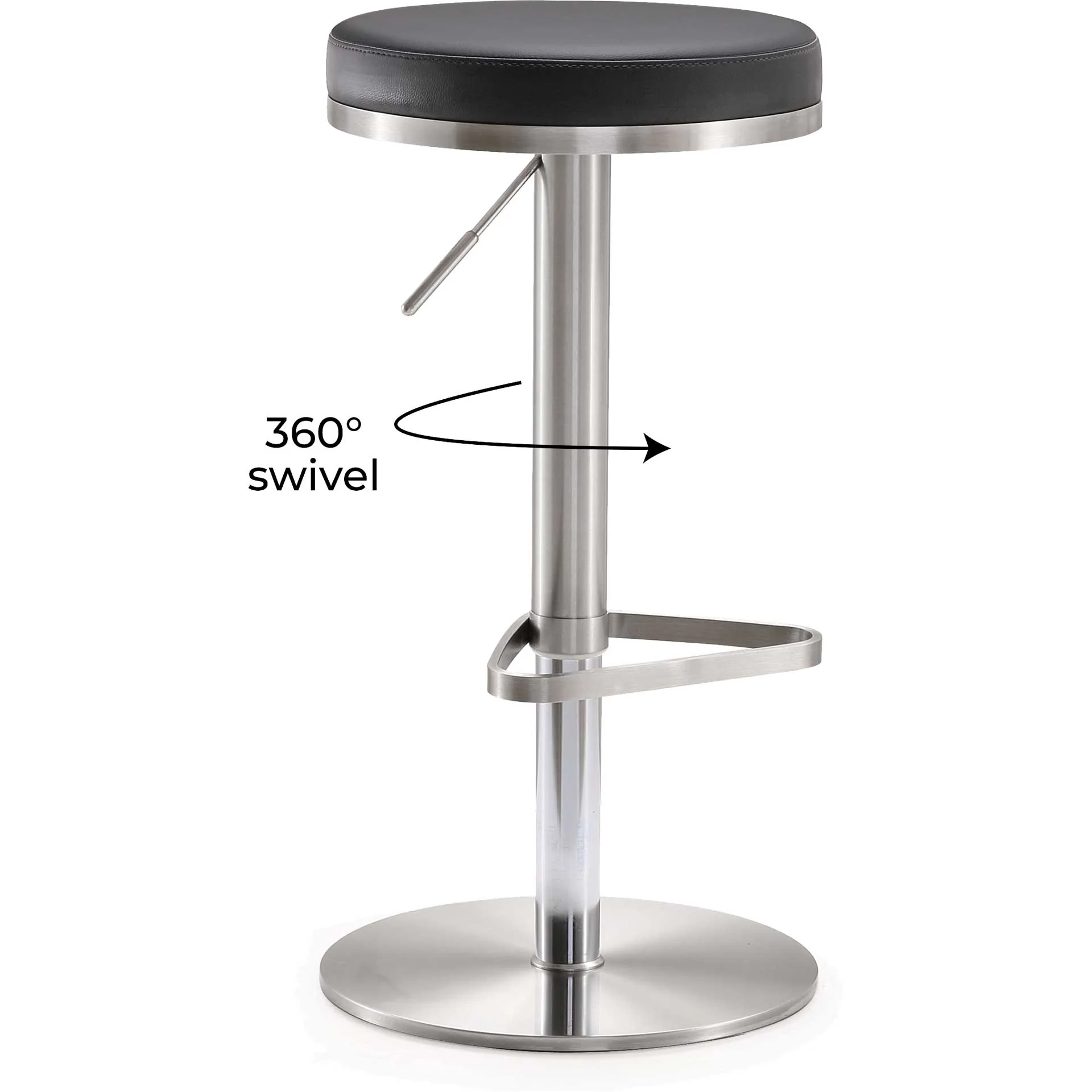 Fatima Stainless Steel Bar Stool Black - Image 8