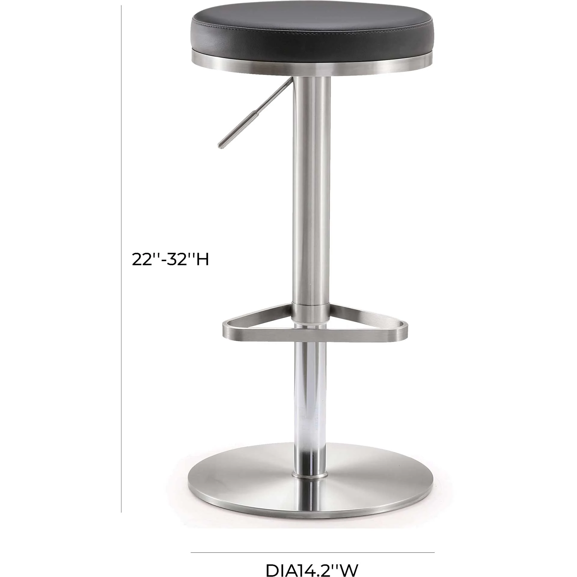 Fatima Stainless Steel Bar Stool Black - Image 9