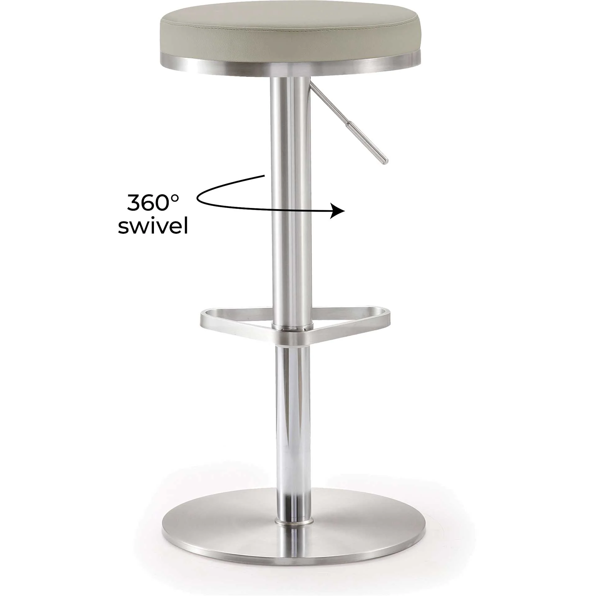 Fatima Stainless Steel Bar Stool Light Gray - Image 7
