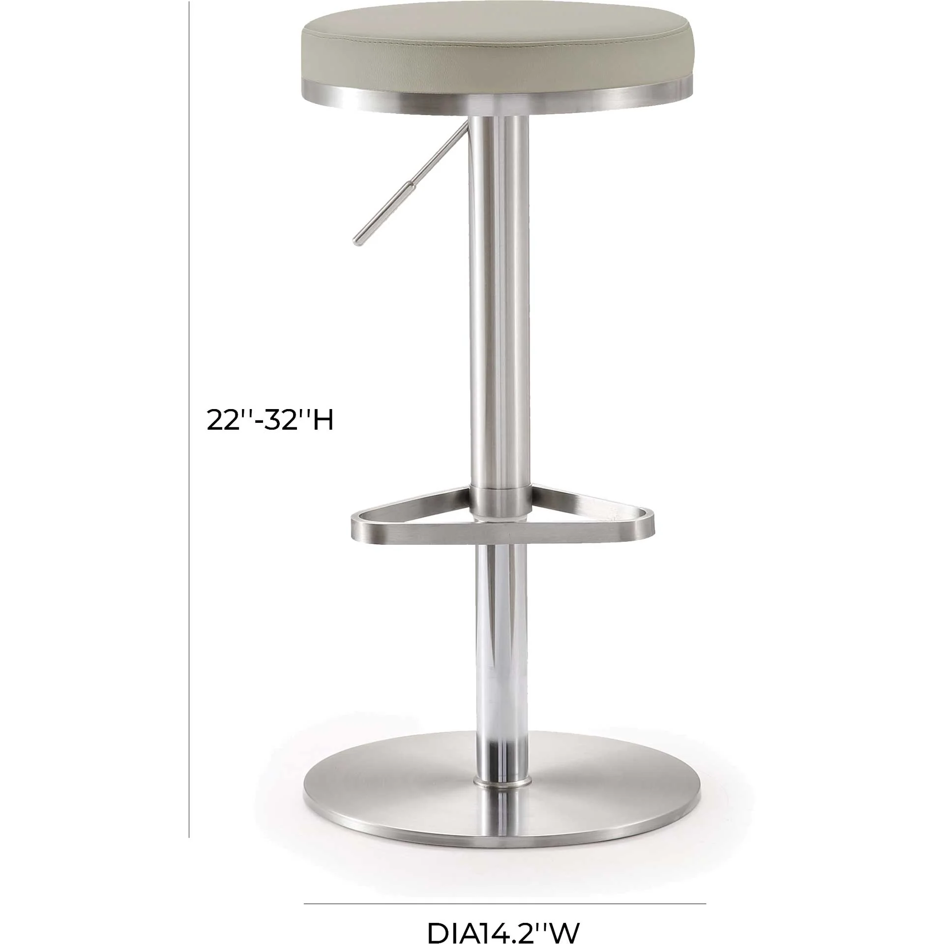 Fatima Stainless Steel Bar Stool Light Gray - Image 8