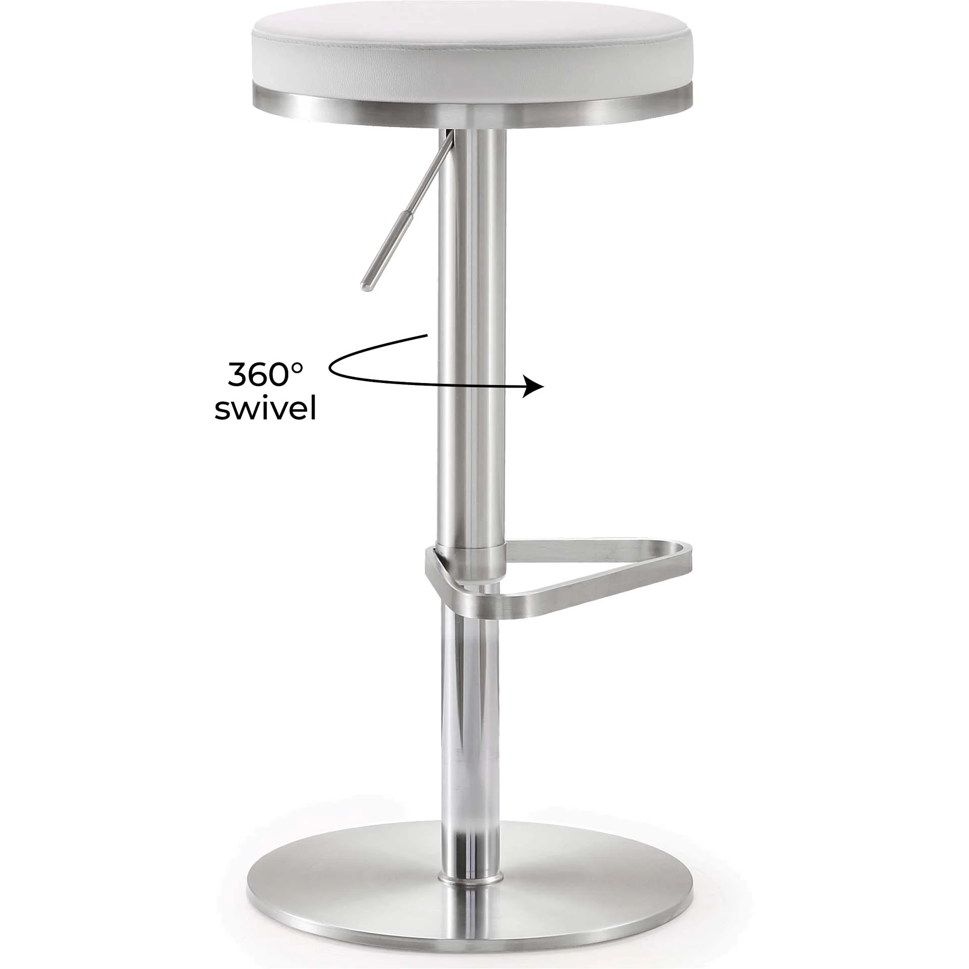 Fatima Stainless Steel Bar Stool White - Image 9