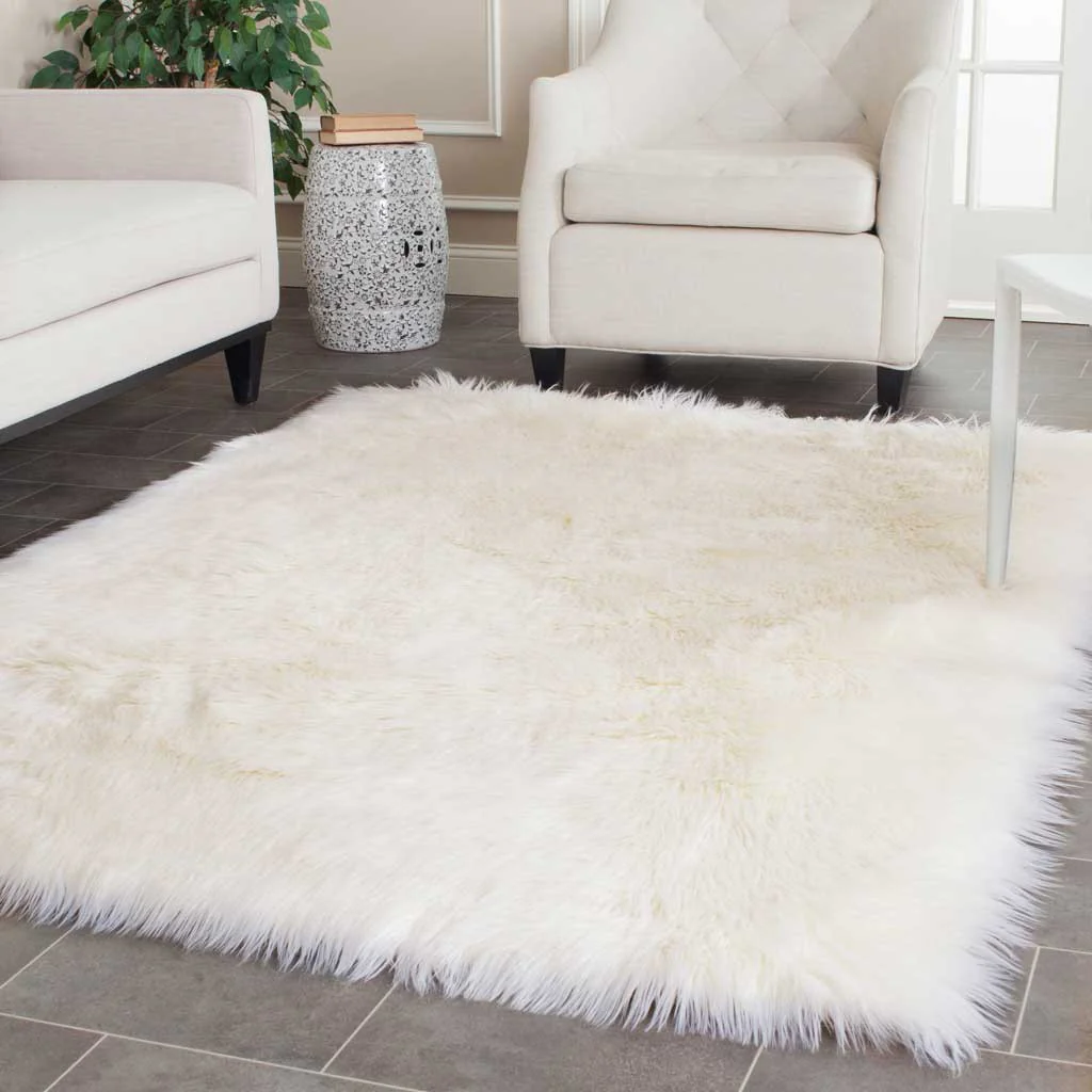 Faux Sheepskin Ivory Area Rug - Image 5