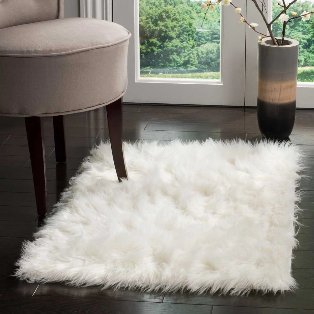 Faux Sheepskin Ivory Area Rug - Image 6