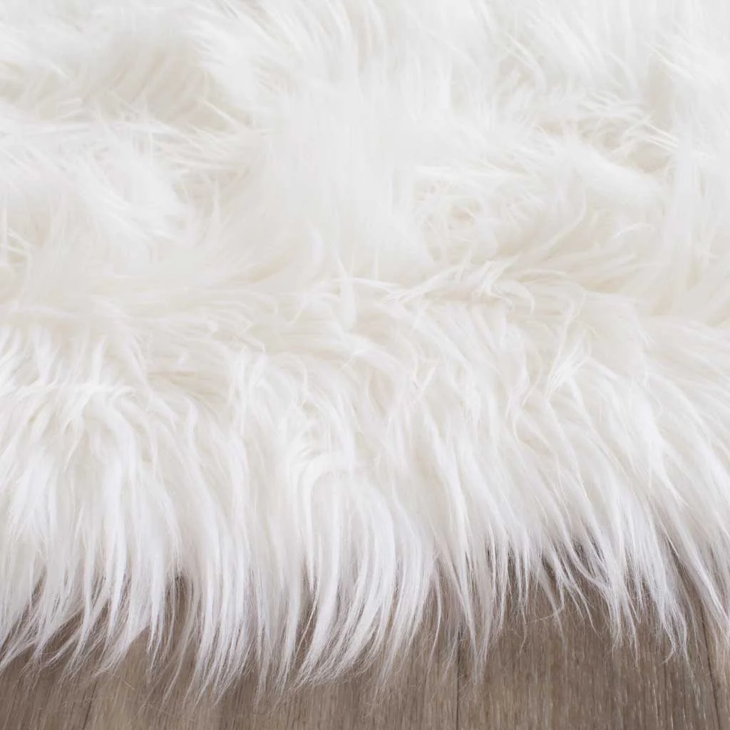 Faux Sheepskin Ivory Round Rug - Image 2