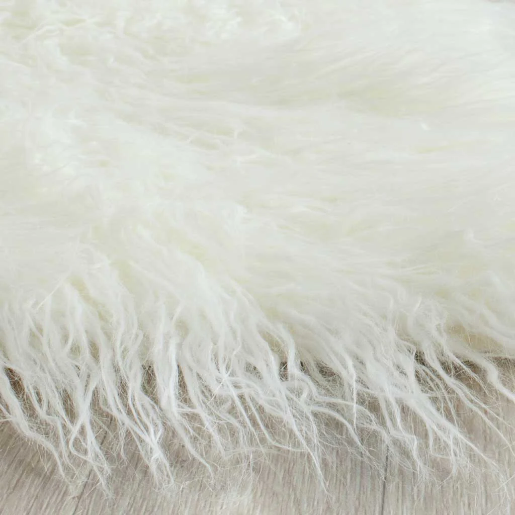 Faux Sheepskin Pelt Alt Ivory Area Rug - Image 4