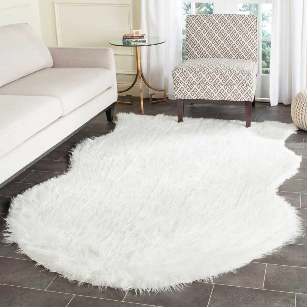 Faux Sheepskin Pelt Alt Ivory Area Rug - Image 5