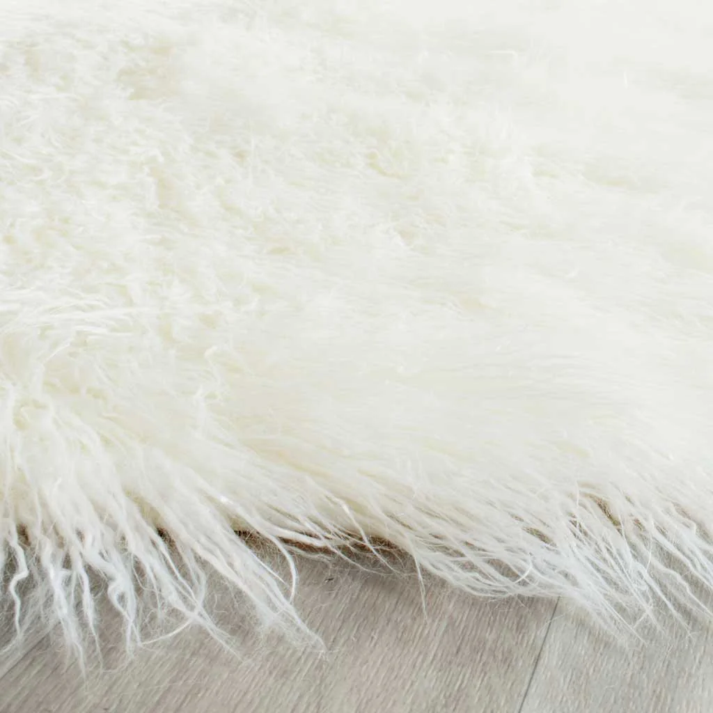 Faux Sheepskin Pelt Alt Ivory Runner Rug - Image 2
