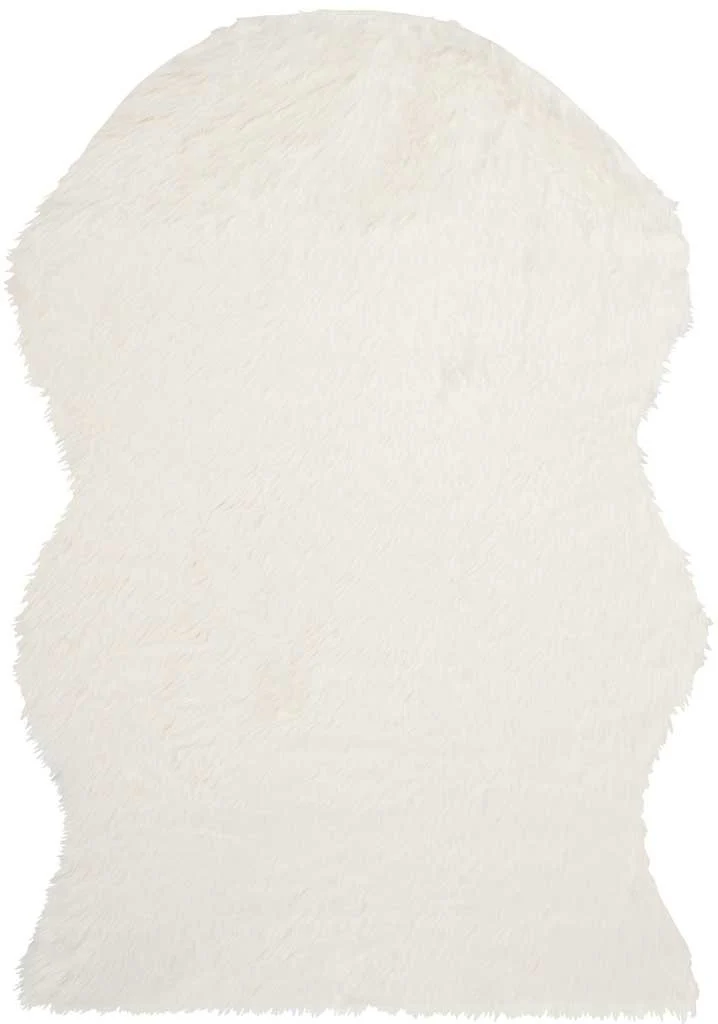 Faux Sheepskin Pelt Ivory Area Rug - Image 2