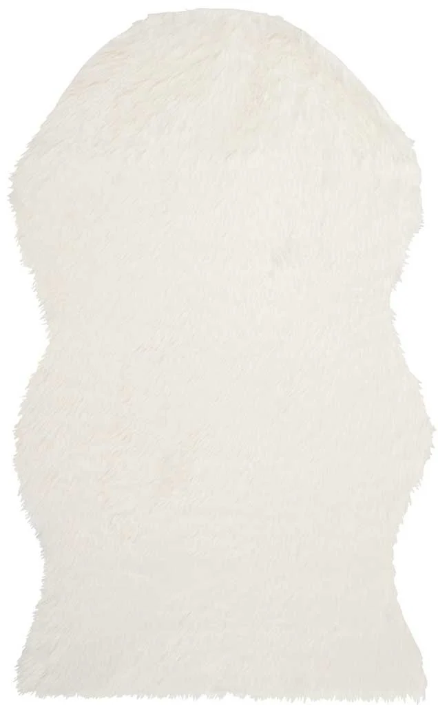 Faux Sheepskin Pelt Ivory Area Rug - Image 3