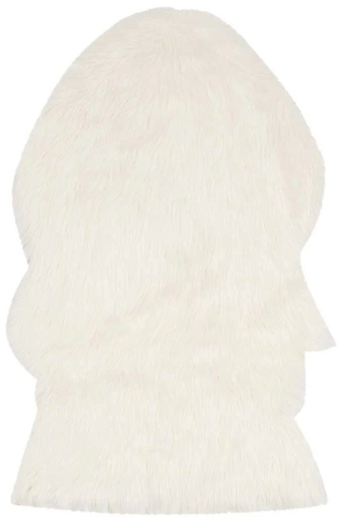 Faux Sheepskin Pelt Ivory Area Rug - Image 4