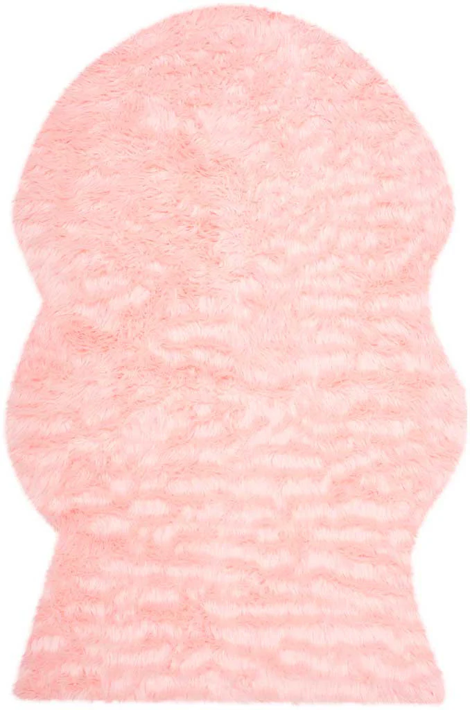 Faux Sheepskin Pelt Pink Area Rug - Image 2