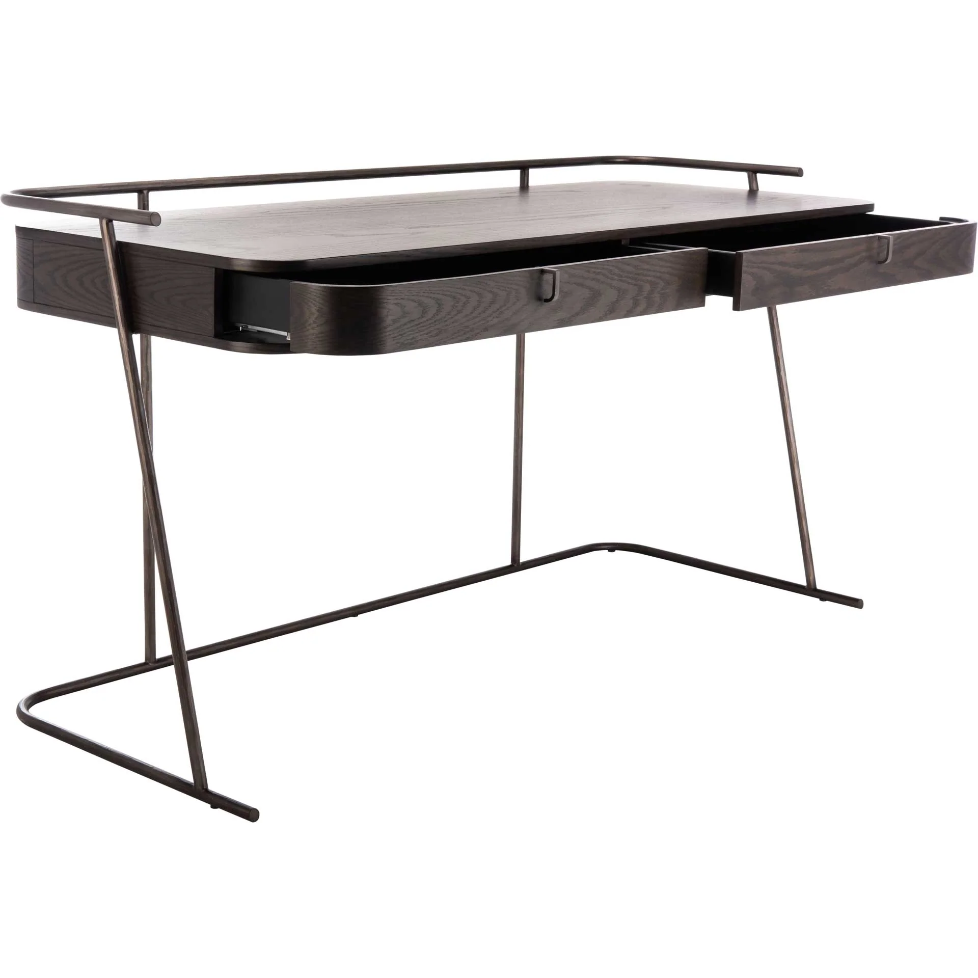 Feachey Modern Wood Desk Dark Walnut - Image 2