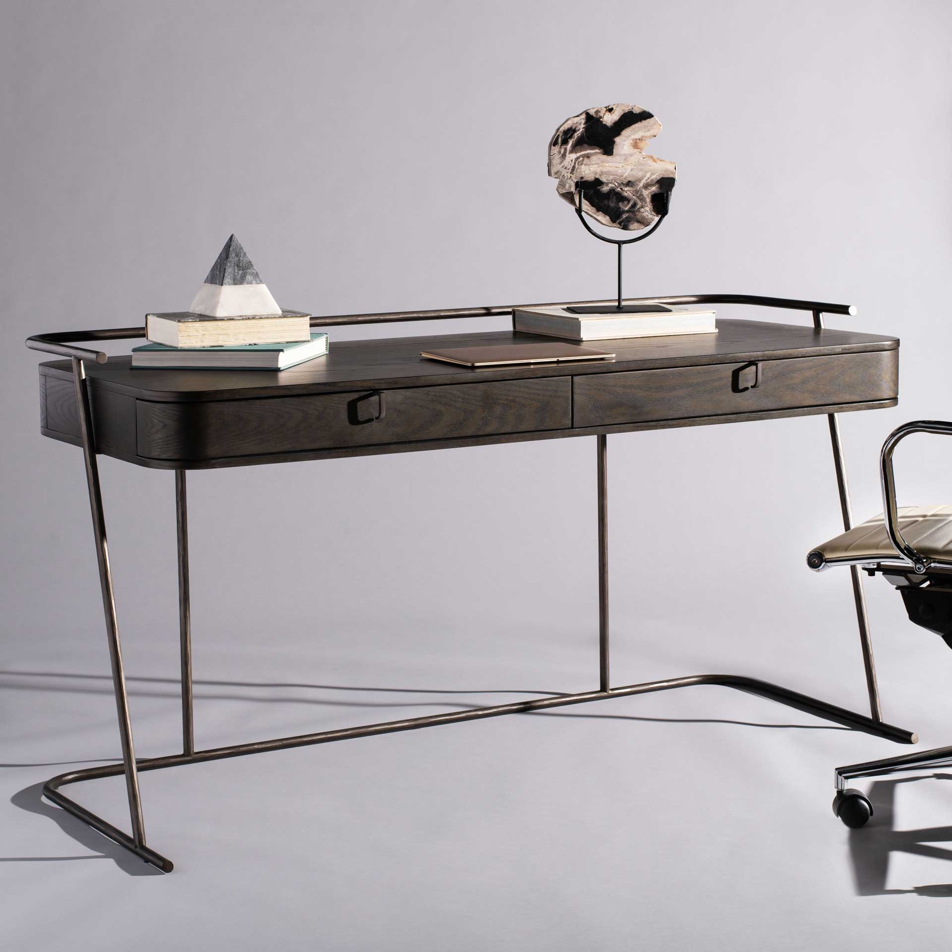 Feachey Modern Wood Desk Dark Walnut - Image 4