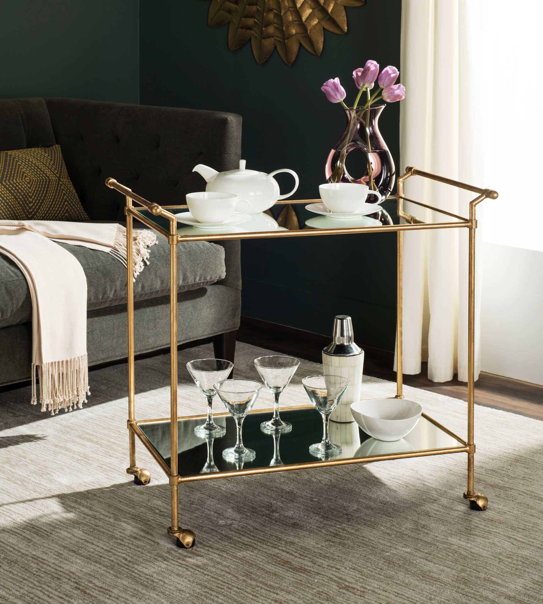 Felipe Bar Cart Gold - Image 4
