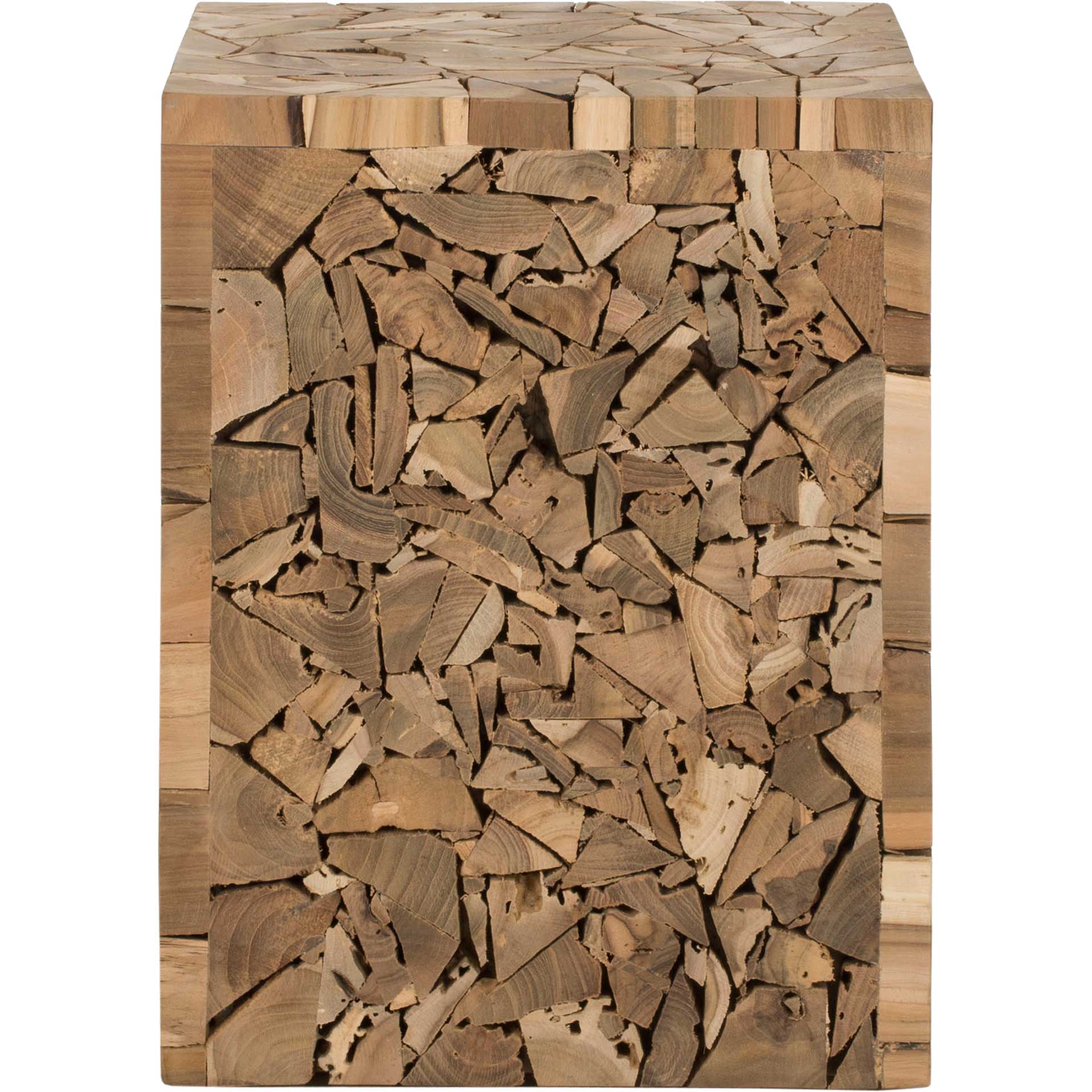 Felix Grayes Teak Square Stool Medium Oak - Image 2