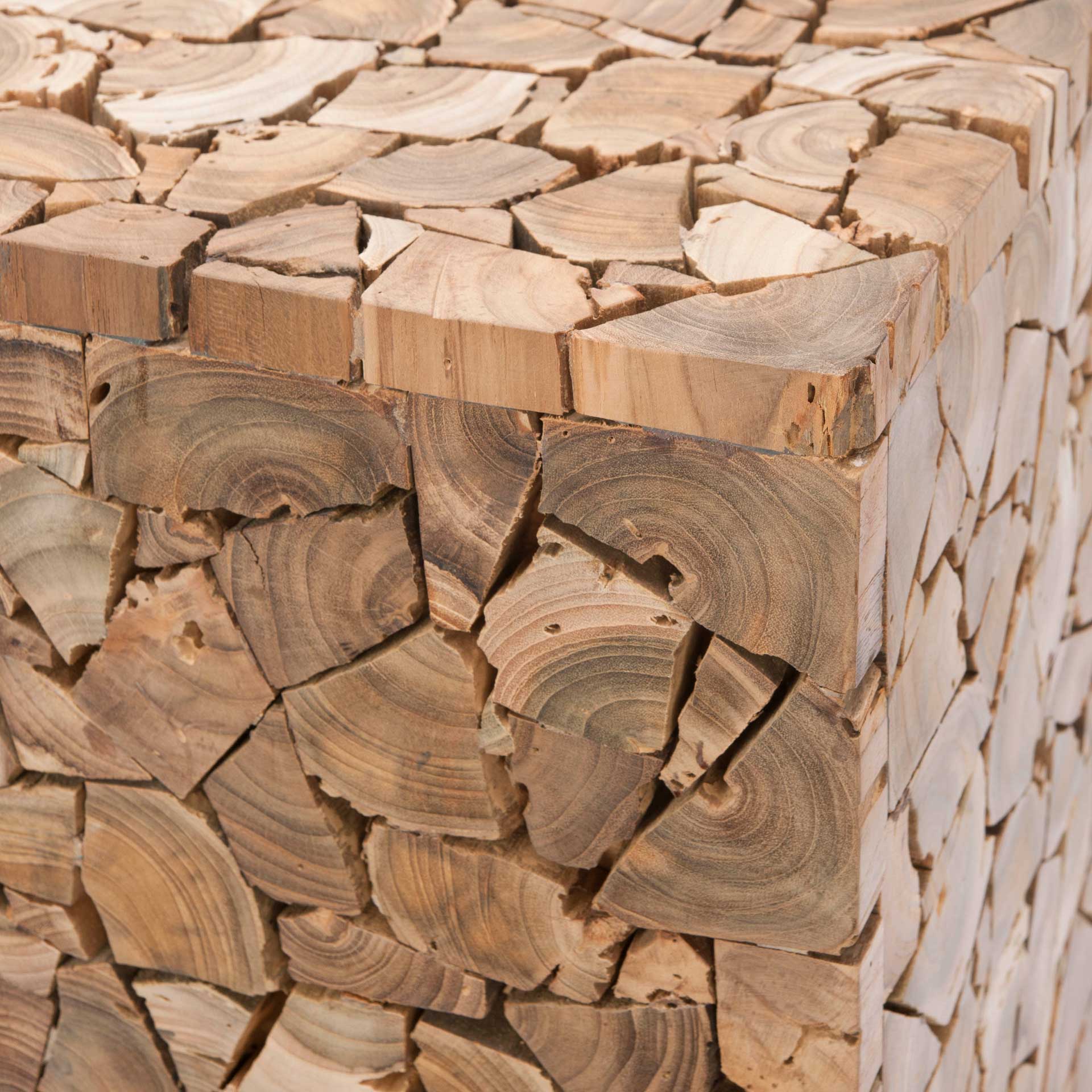 Felix Grayes Teak Square Stool Medium Oak - Image 3