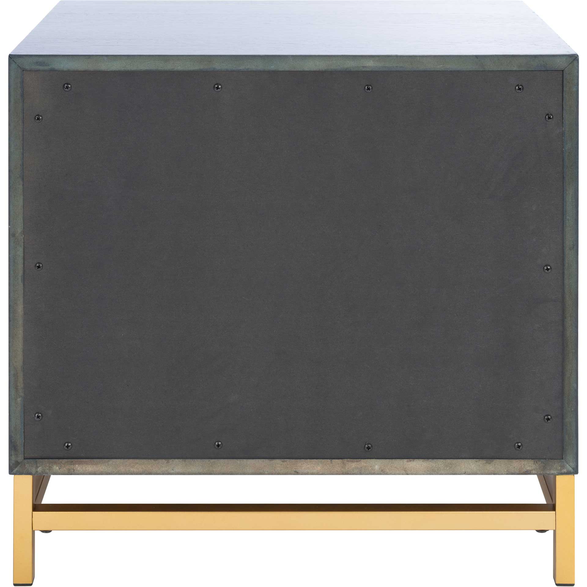 Femi 2 Drawer Nightstand Teal/Brass - Image 4