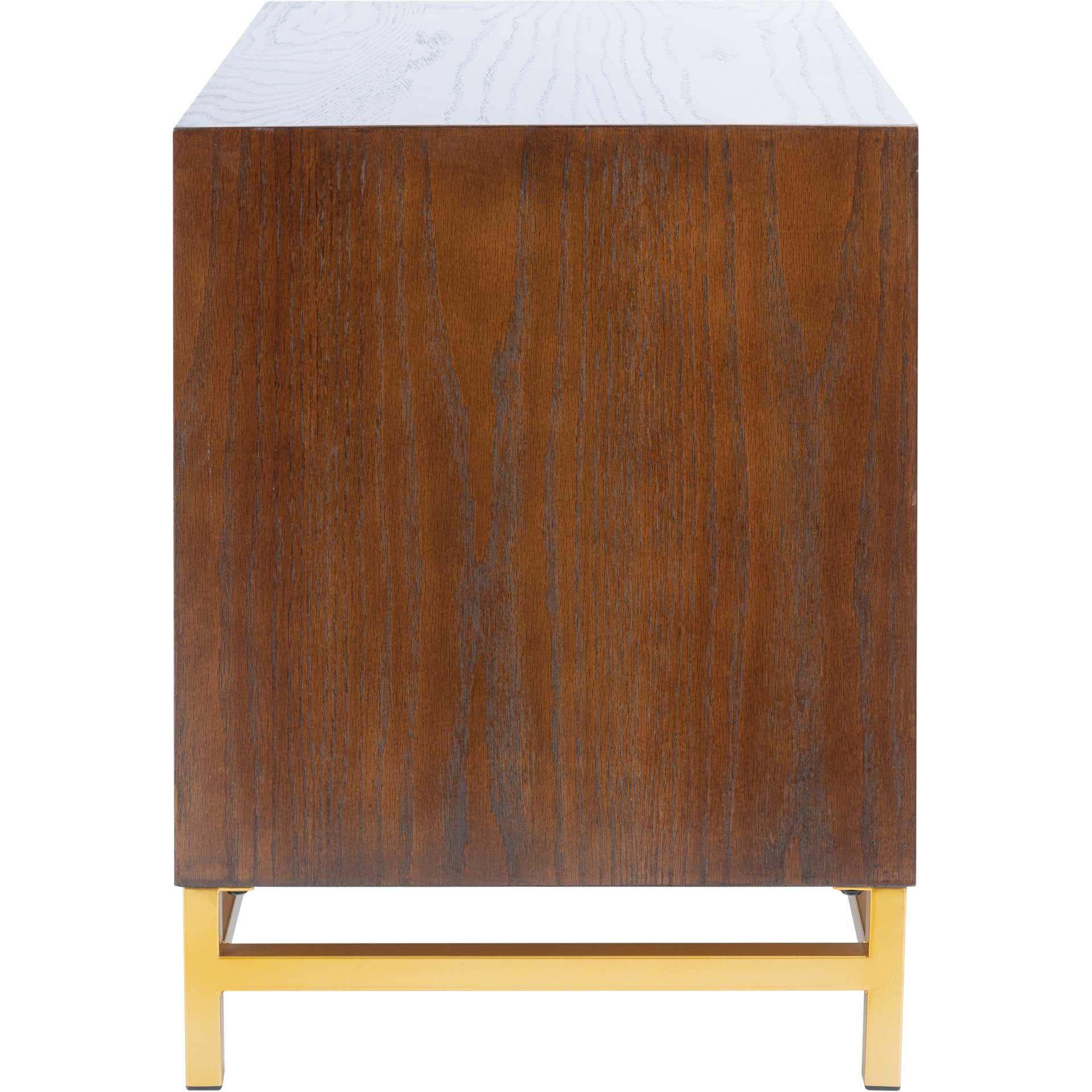 Femi 2 Drawer Nightstand Walnut/Brass - Image 3