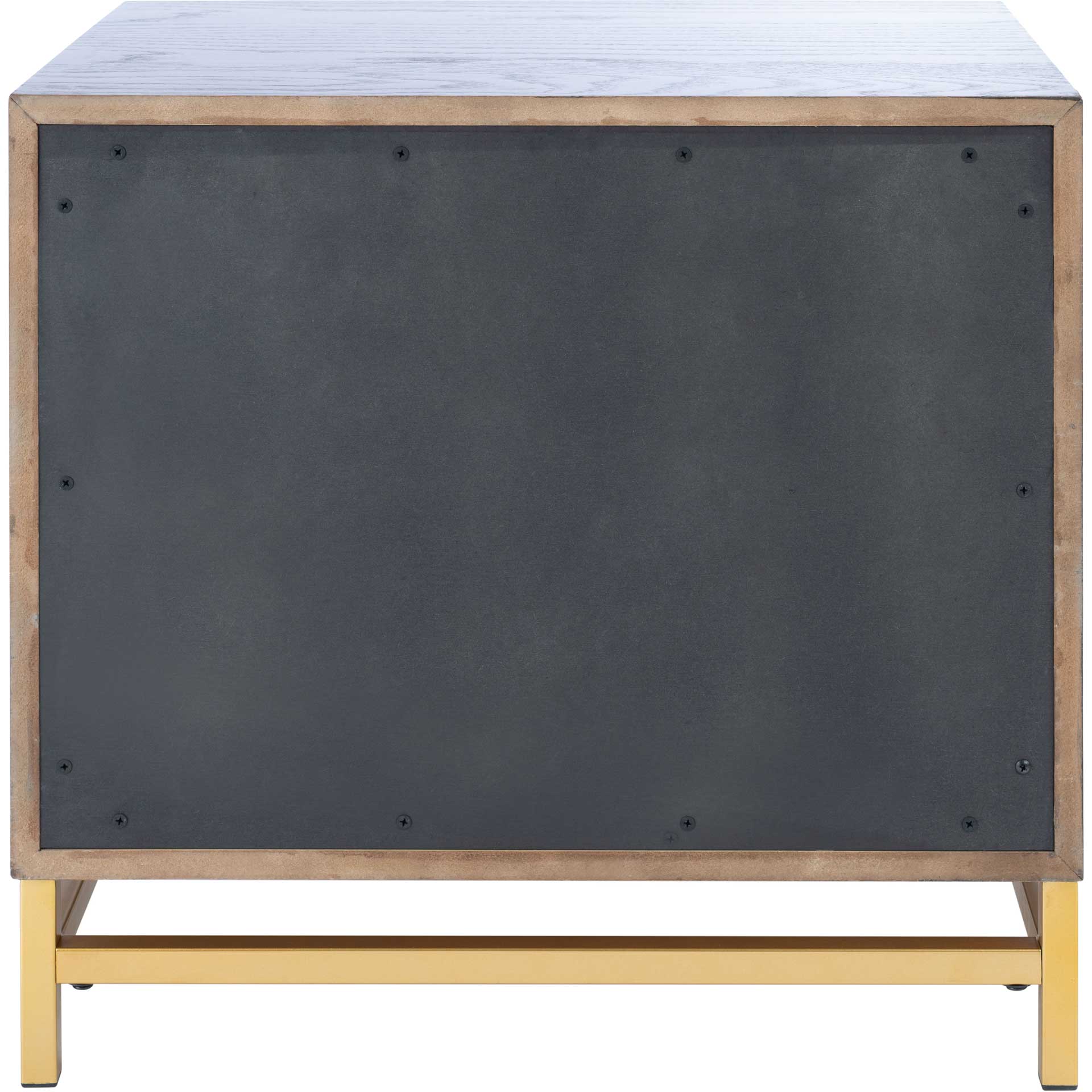 Femi 2 Drawer Nightstand Walnut/Brass - Image 4