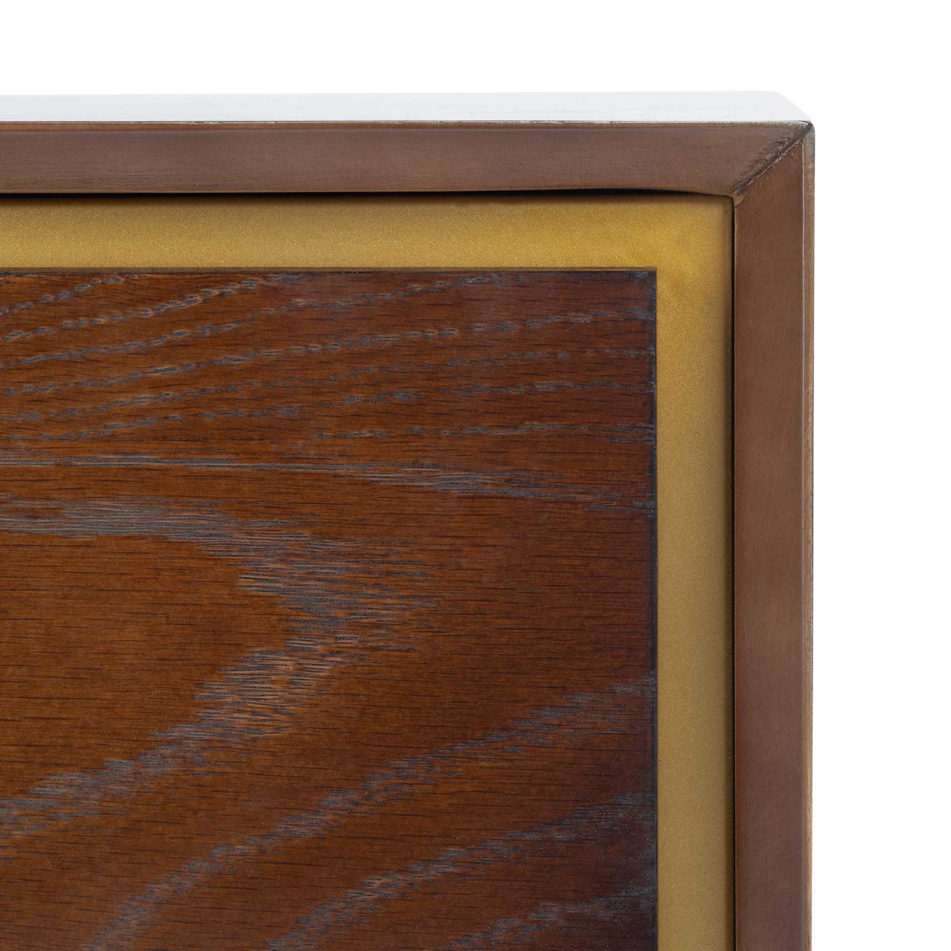 Femi 2 Drawer Nightstand Walnut/Brass - Image 5