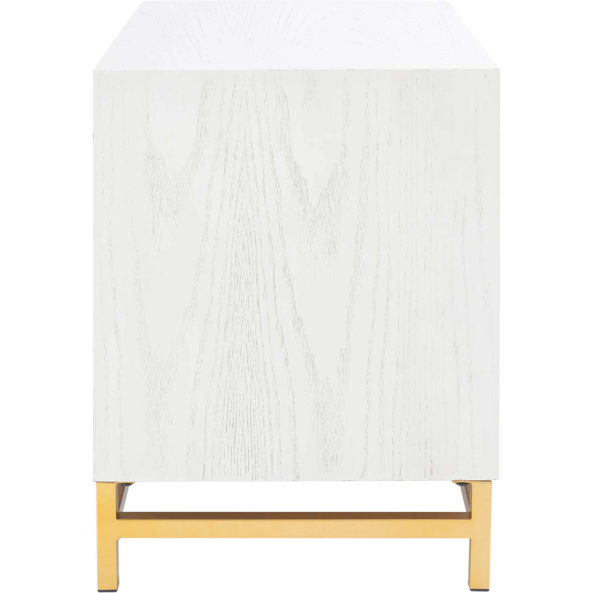 Femi 2 Drawer Nightstand White Washed/Brass - Image 3