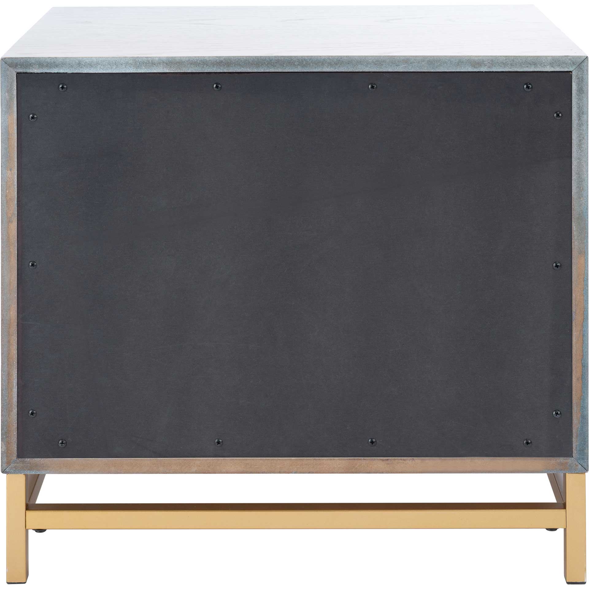 Femi 2 Drawer Nightstand White Washed/Brass - Image 4