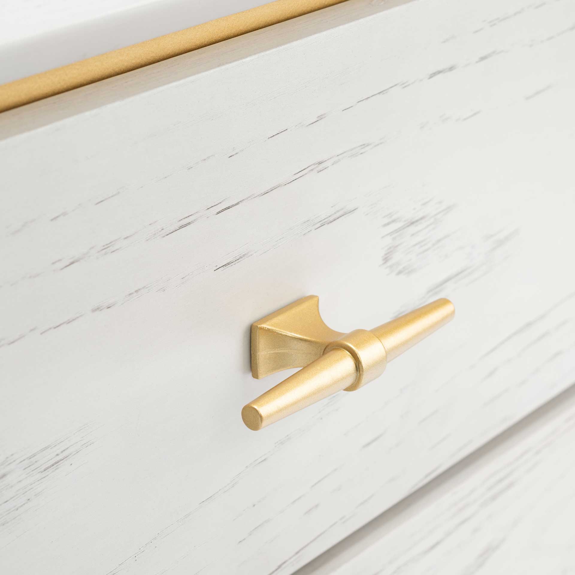 Femi 2 Drawer Nightstand White Washed/Brass - Image 6