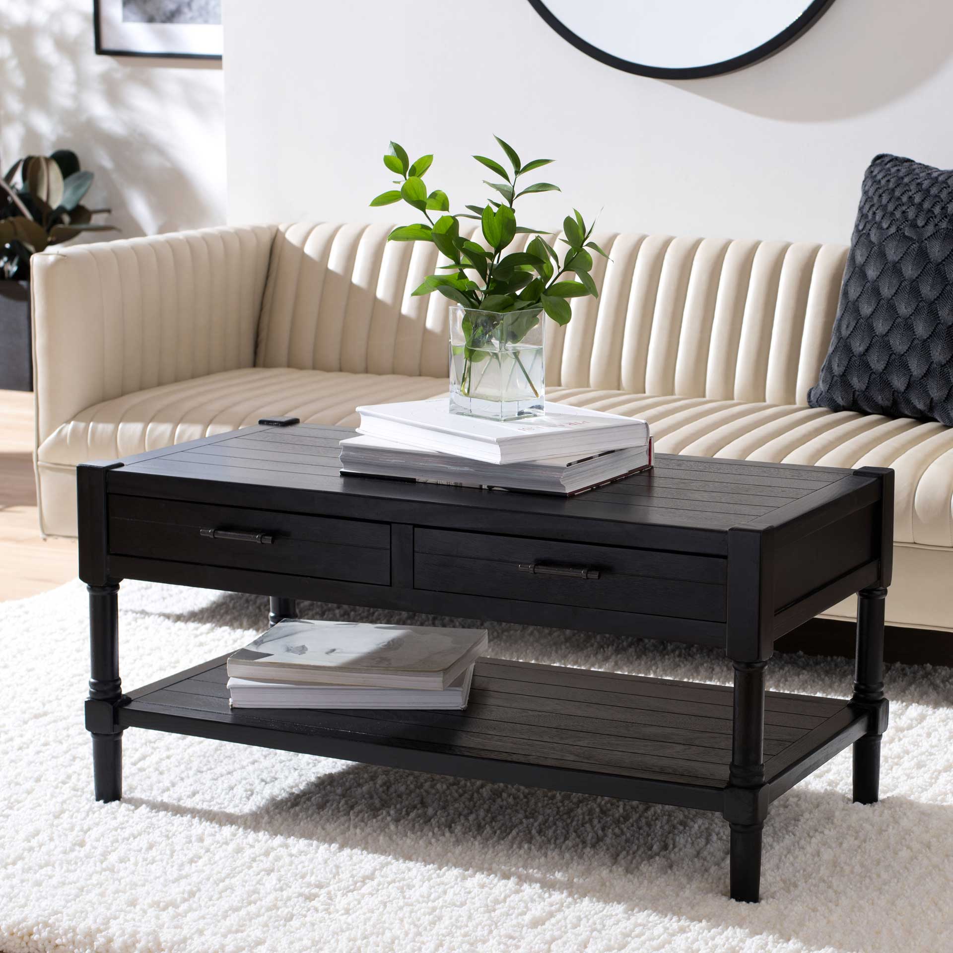 Fidelma 2 Drawer Coffee Table Black - Image 8