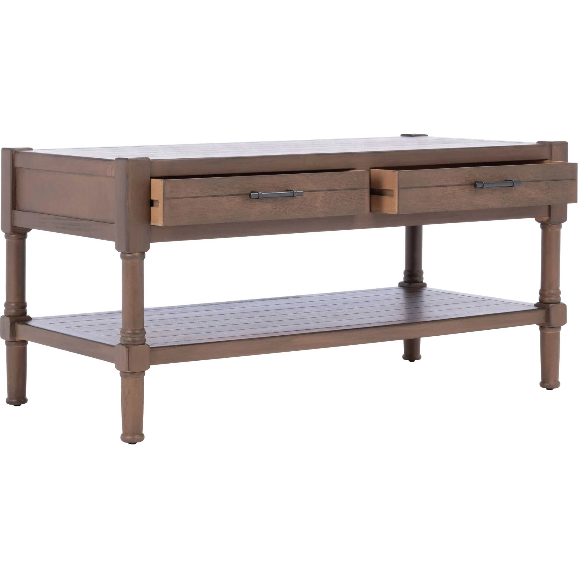 Fidelma 2 Drawer Coffee Table Brown - Image 2