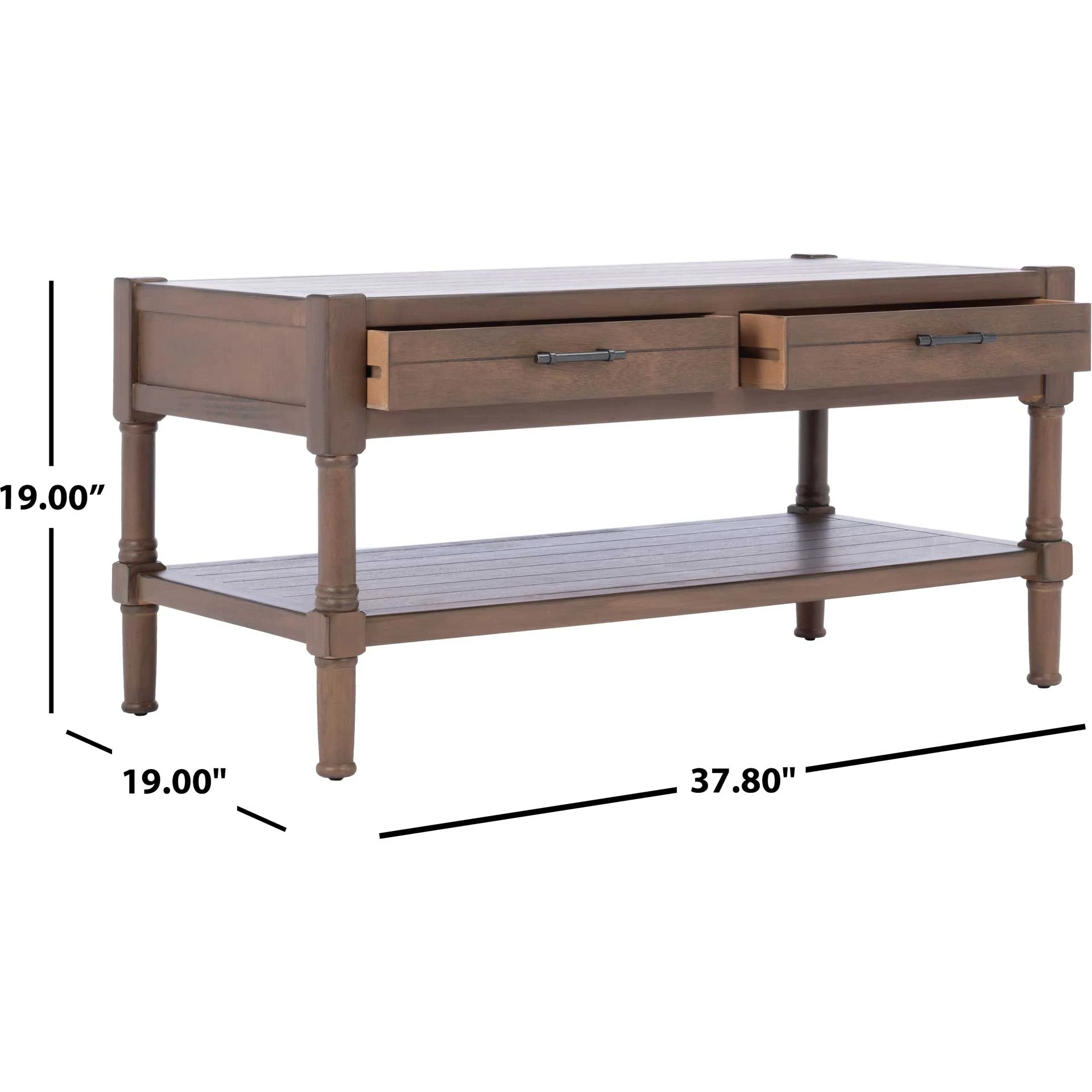Fidelma 2 Drawer Coffee Table Brown - Image 8