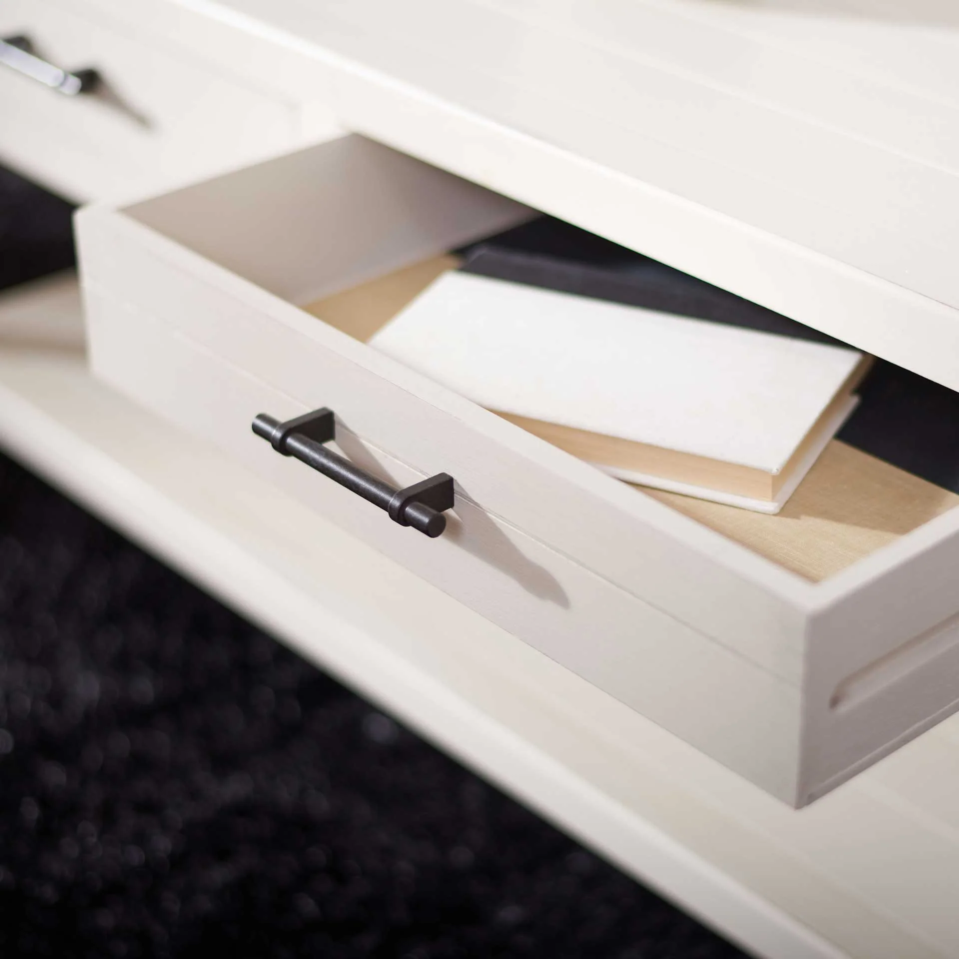 Fidelma 2 Drawer Coffee Table Distressed White - Image 6